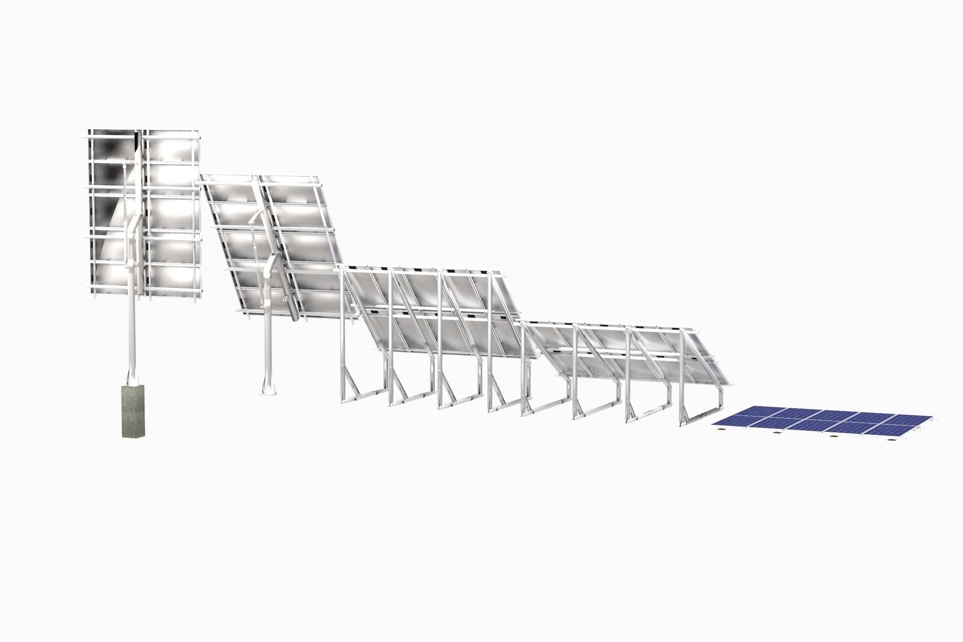 All-In-One Adjustable Mounted Solar Module Array 3D model_48