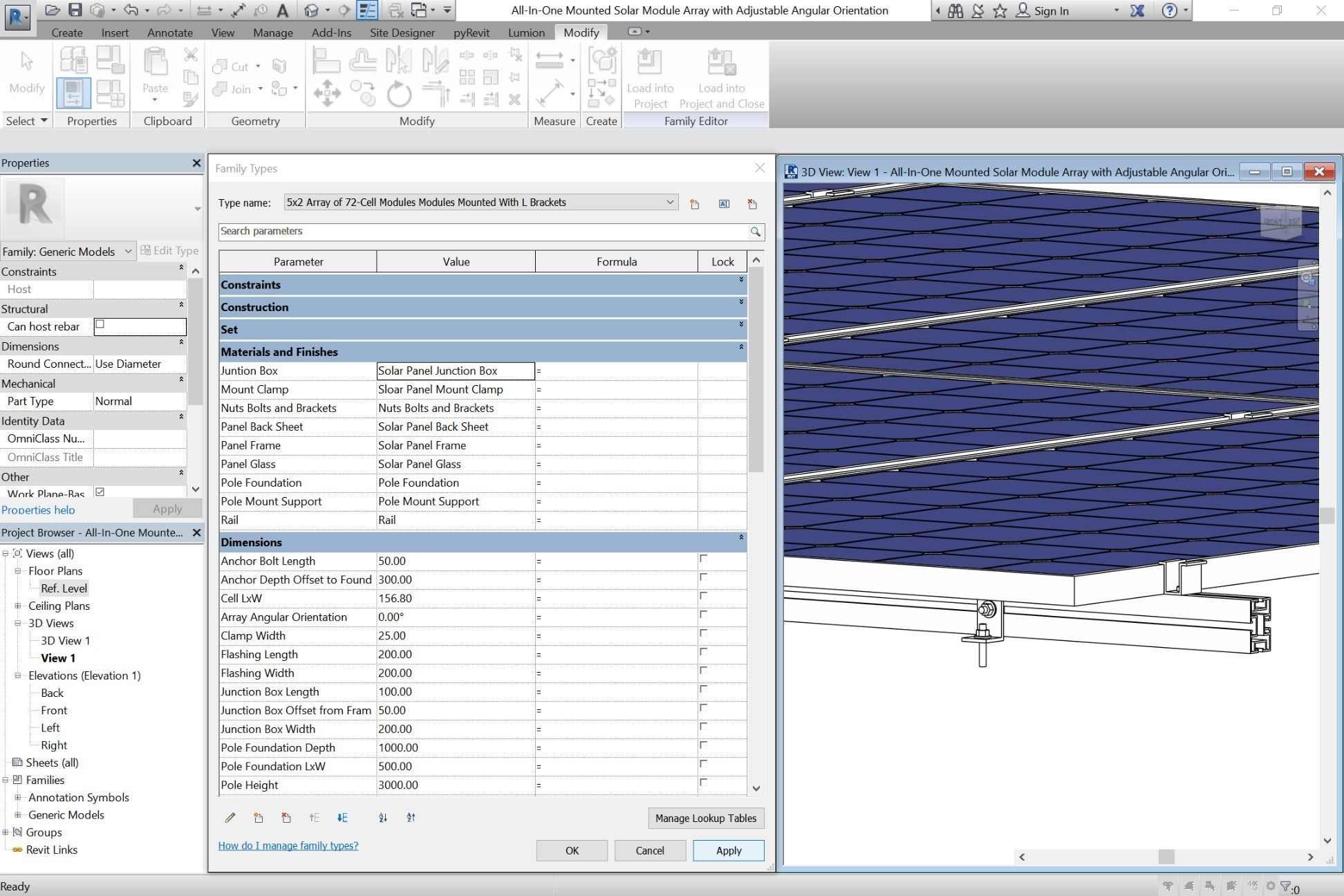 All-In-One Adjustable Mounted Solar Module Array 3D model_11
