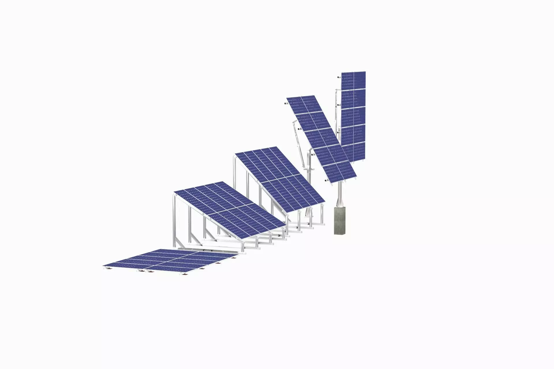 All-In-One Adjustable Mounted Solar Module Array 3D model_0