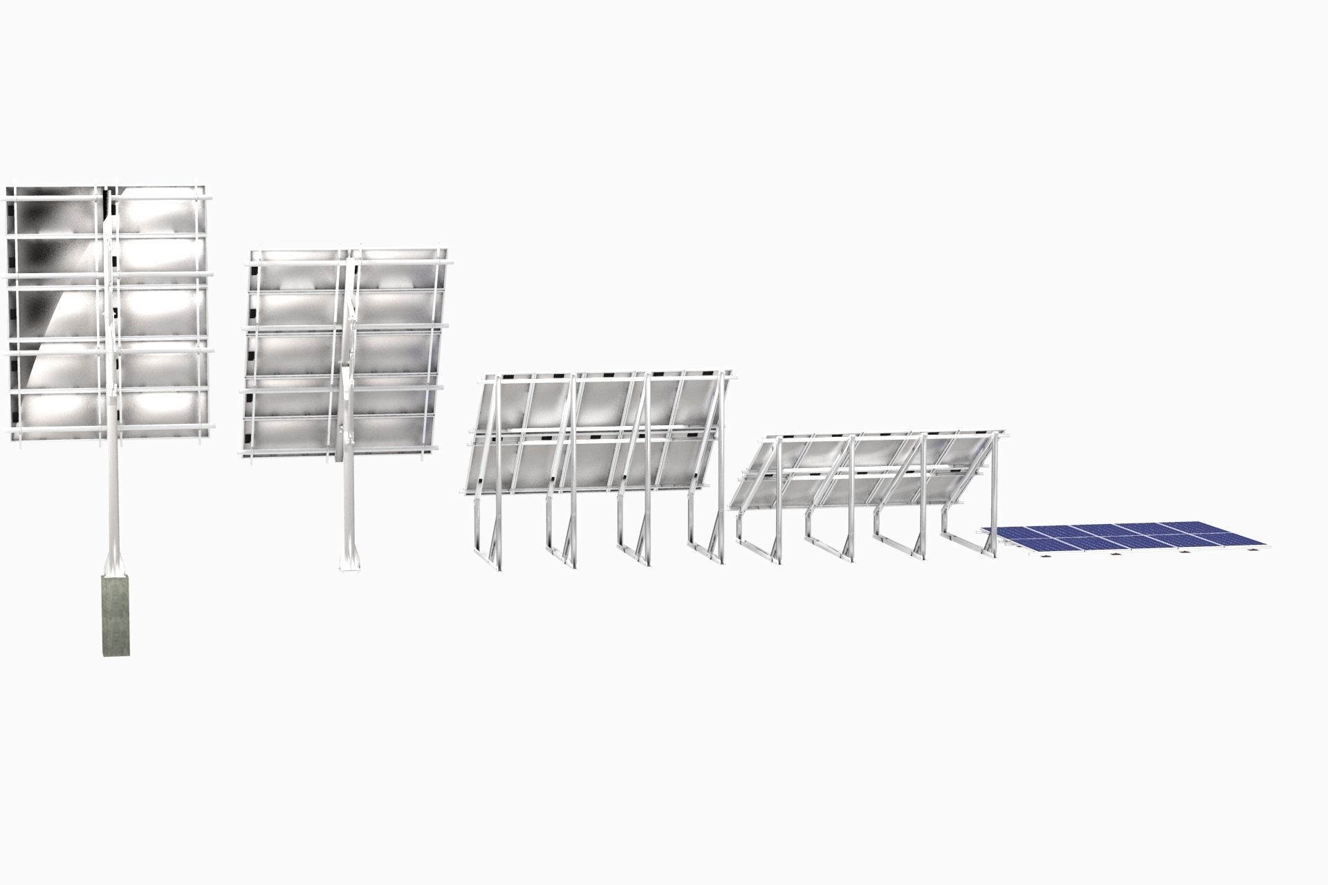 All-In-One Adjustable Mounted Solar Module Array 3D model_46