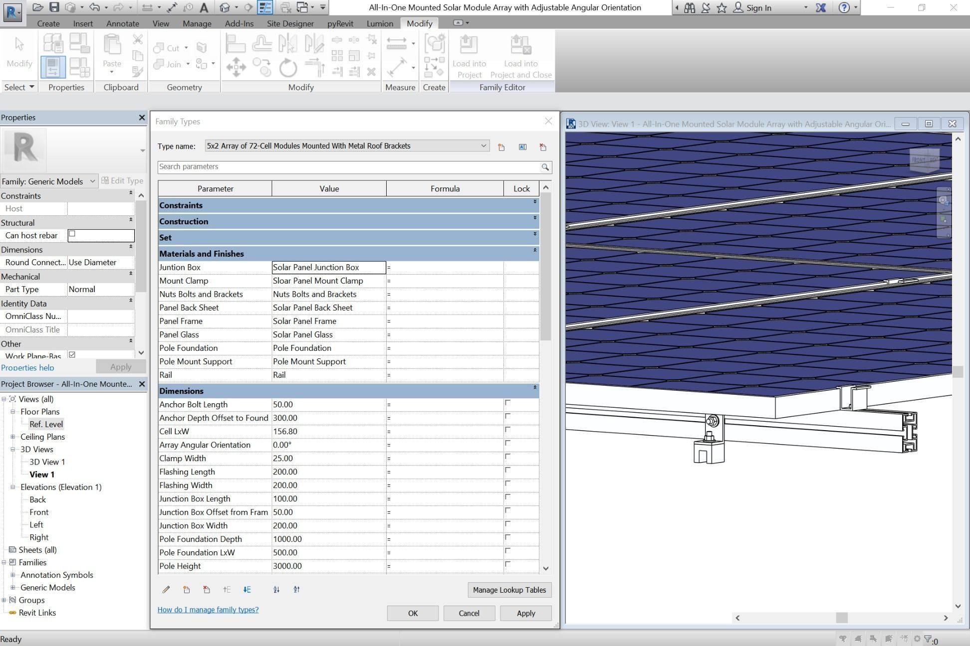 All-In-One Adjustable Mounted Solar Module Array 3D model_13