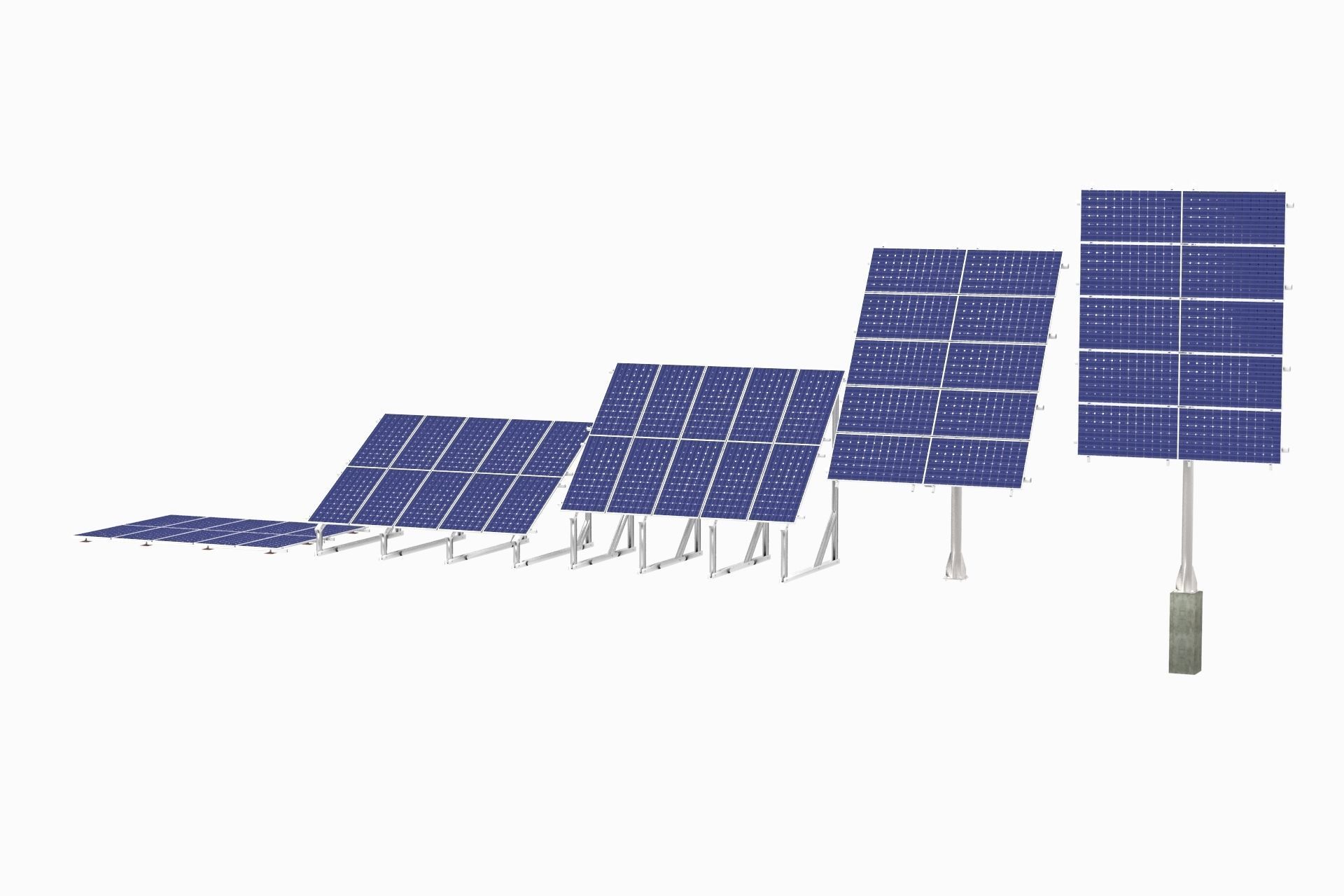 All-In-One Adjustable Mounted Solar Module Array 3D model_38