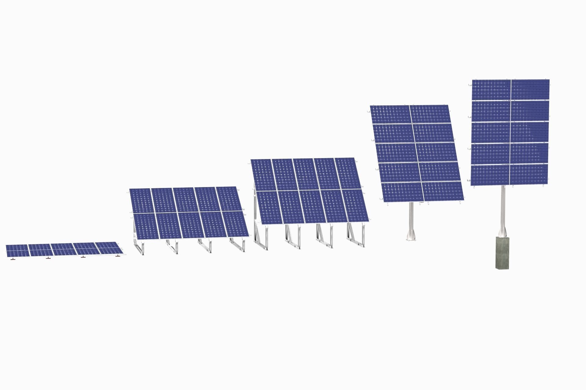 All-In-One Adjustable Mounted Solar Module Array 3D model_3
