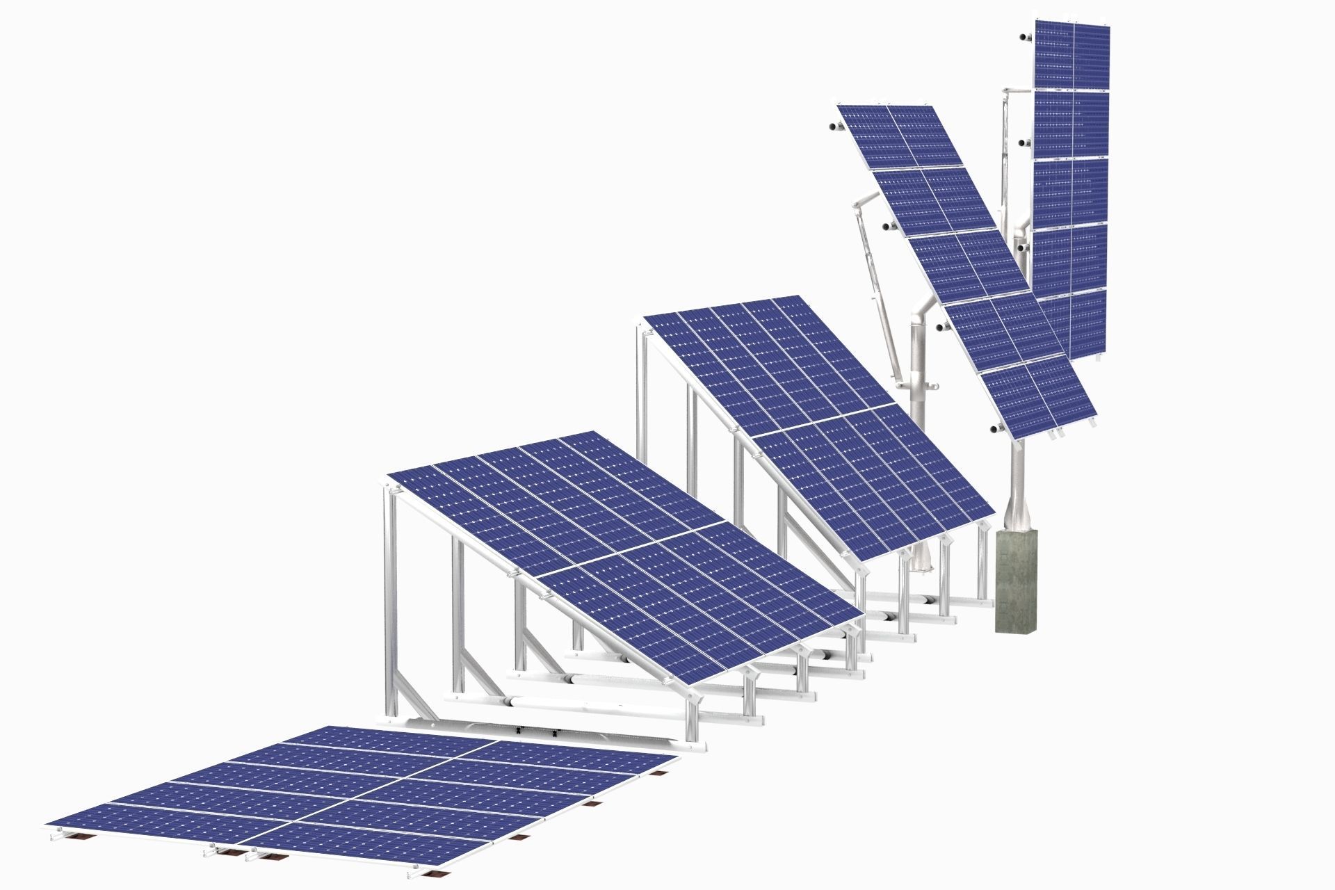 All-In-One Adjustable Mounted Solar Module Array 3D model_58