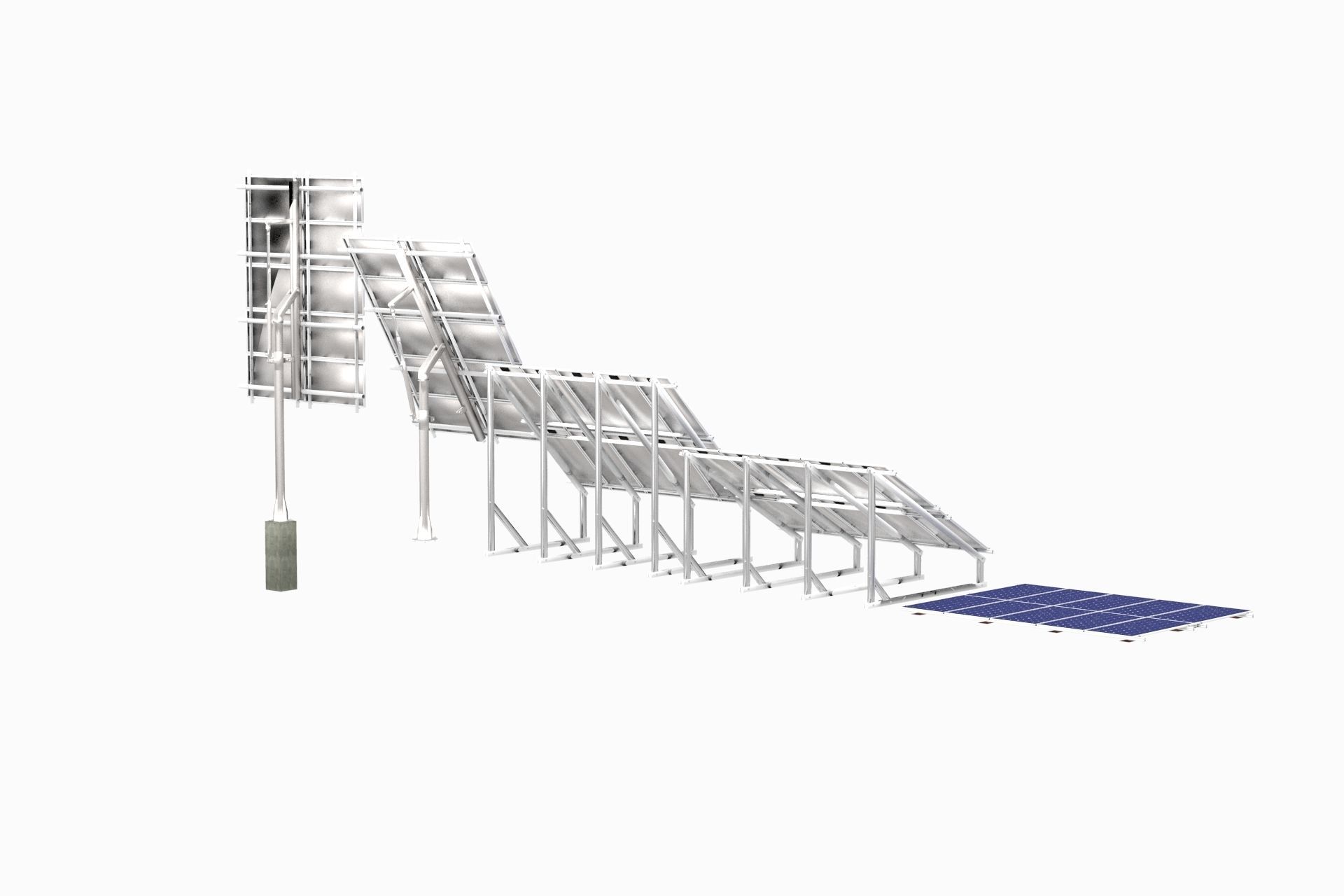 All-In-One Adjustable Mounted Solar Module Array 3D model_49