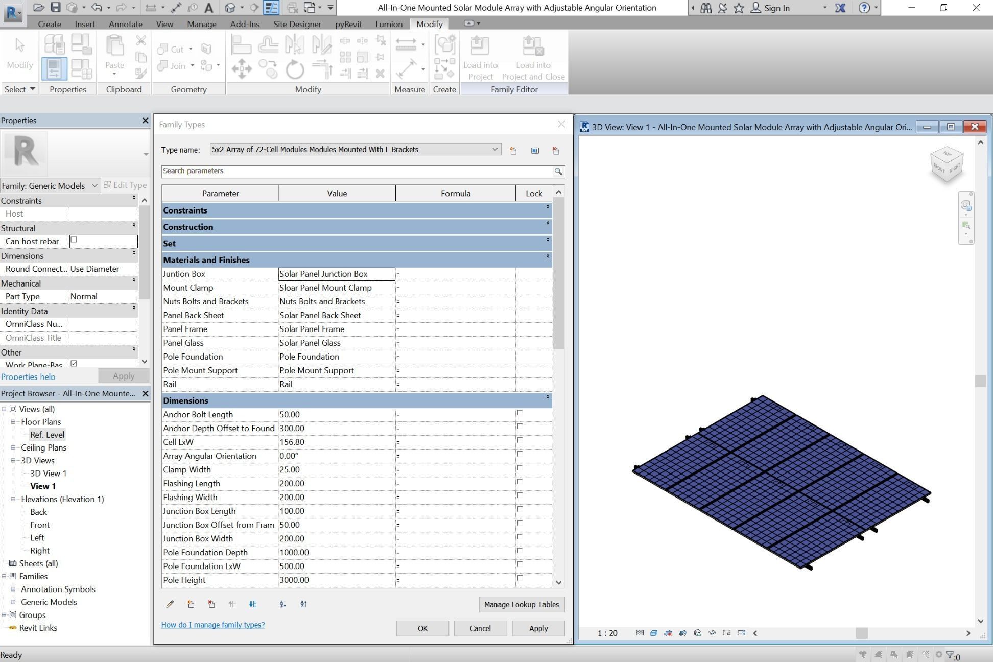 All-In-One Adjustable Mounted Solar Module Array 3D model_9