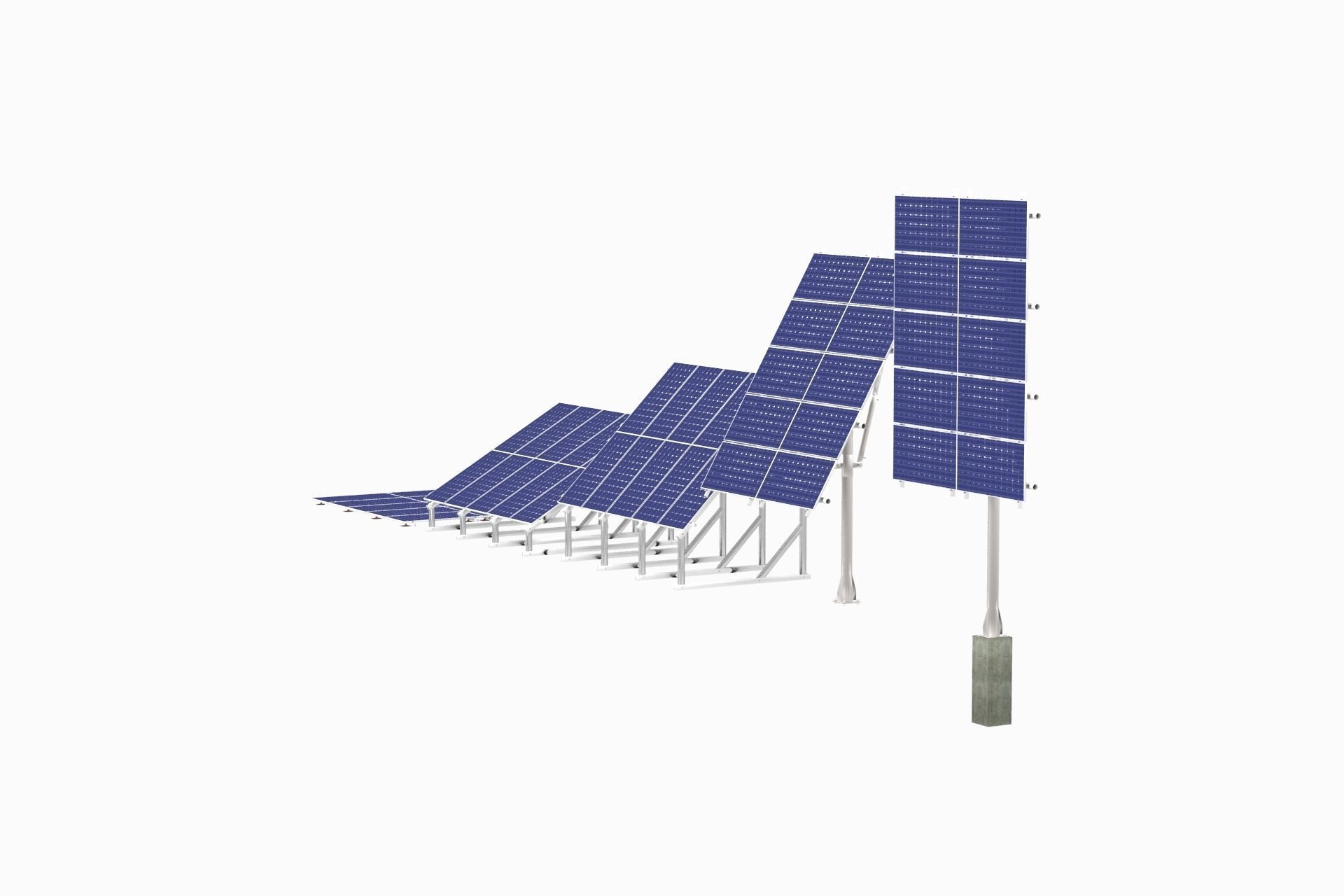 All-In-One Adjustable Mounted Solar Module Array 3D model_40