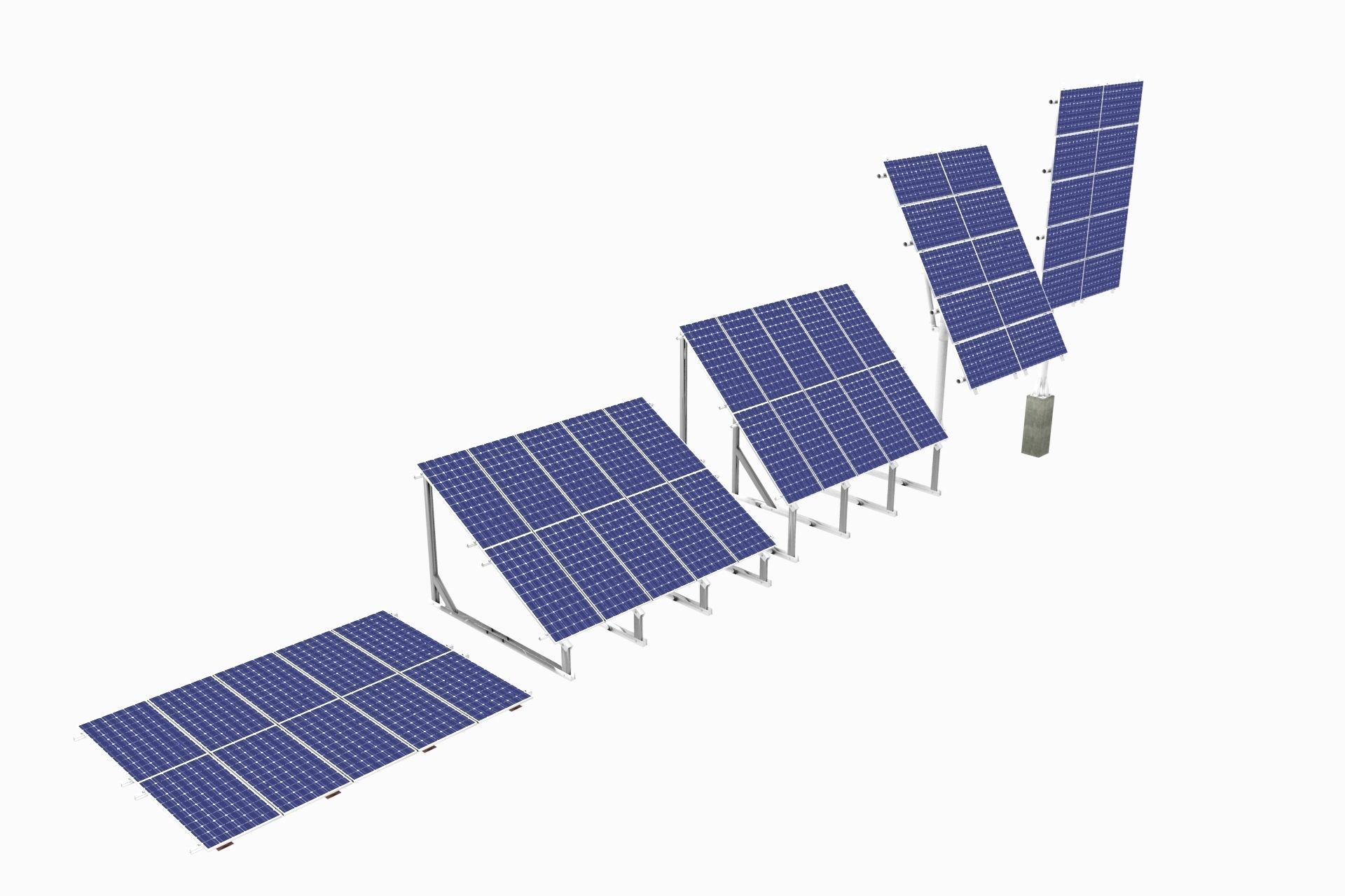 All-In-One Adjustable Mounted Solar Module Array 3D model_14