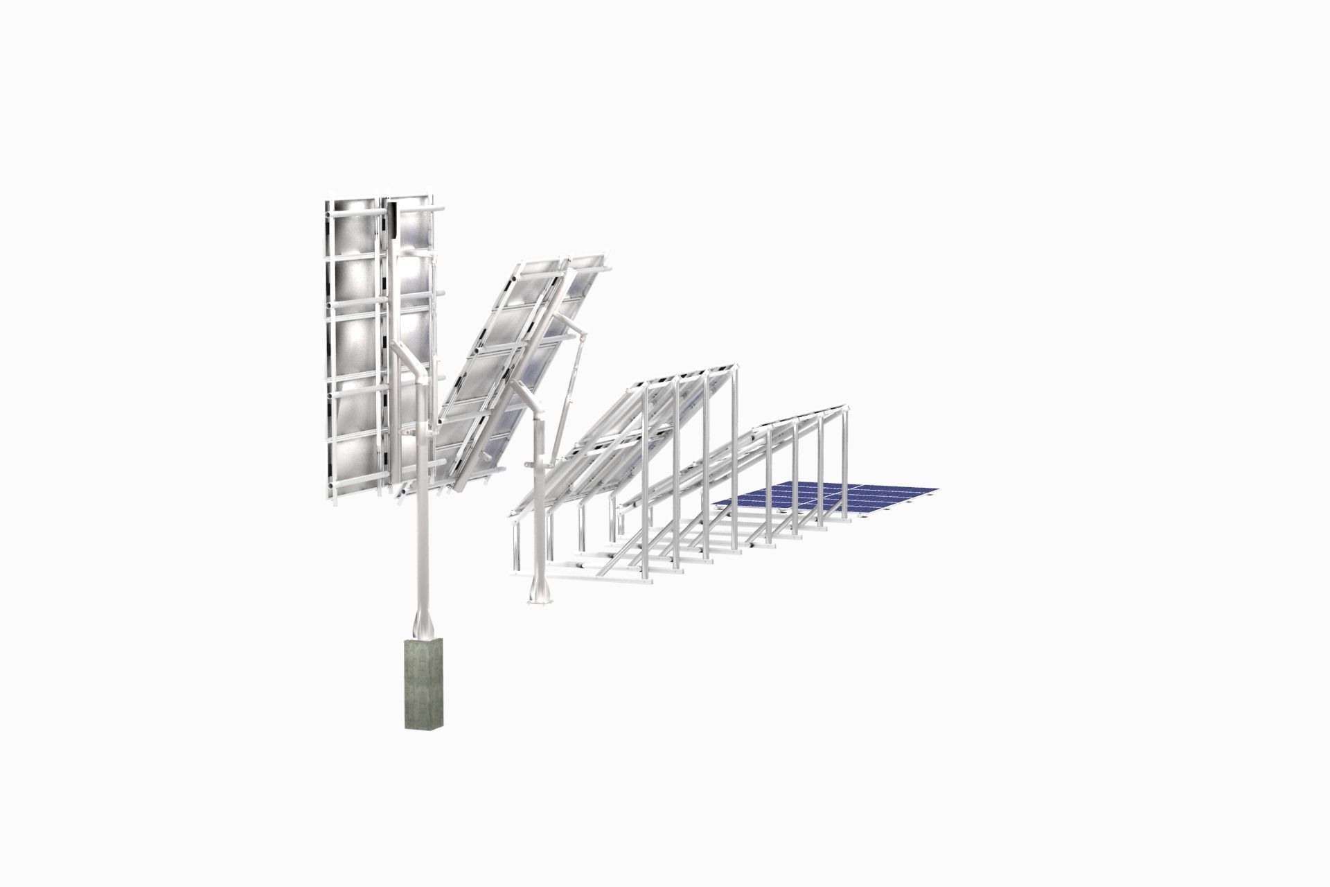 All-In-One Adjustable Mounted Solar Module Array 3D model_43