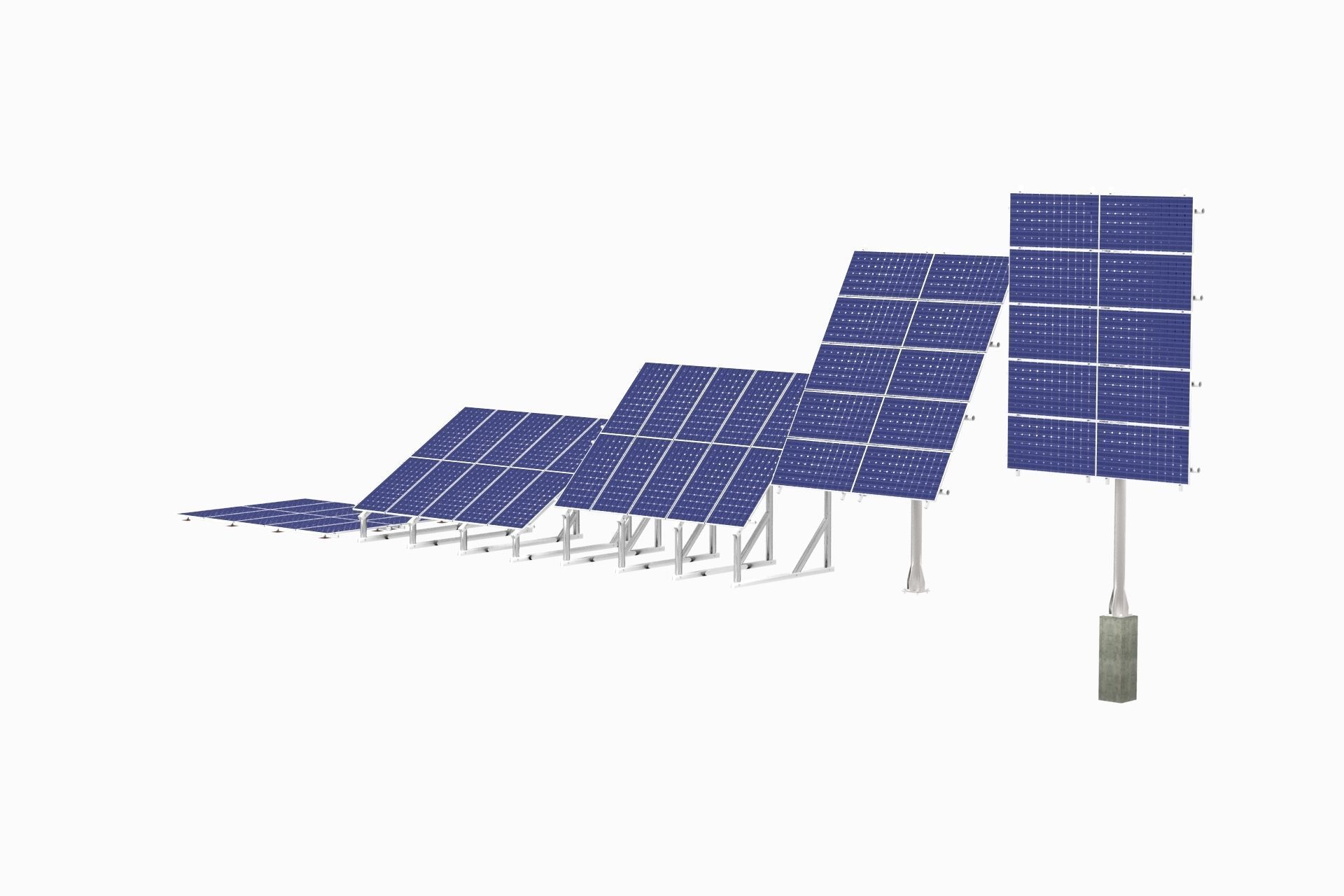 All-In-One Adjustable Mounted Solar Module Array 3D model_39