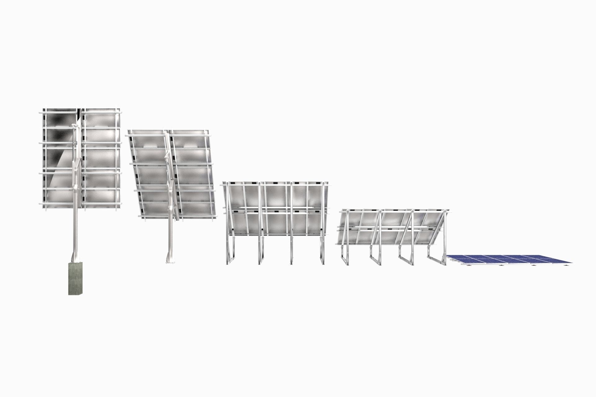 All-In-One Adjustable Mounted Solar Module Array 3D model_54
