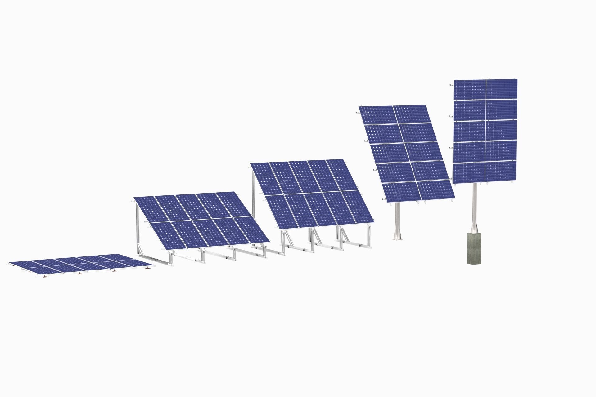 All-In-One Adjustable Mounted Solar Module Array 3D model_36