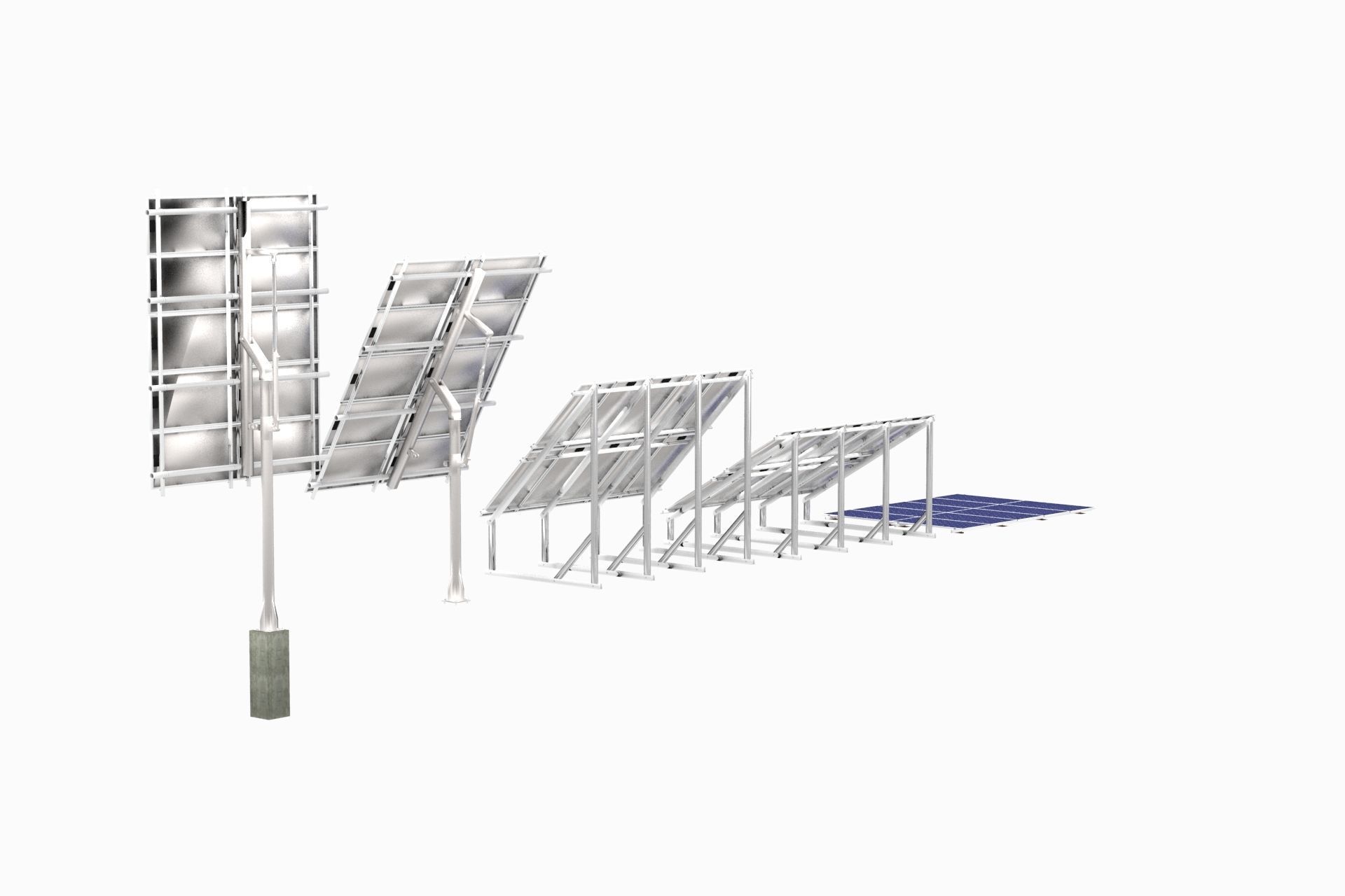 All-In-One Adjustable Mounted Solar Module Array 3D model_44
