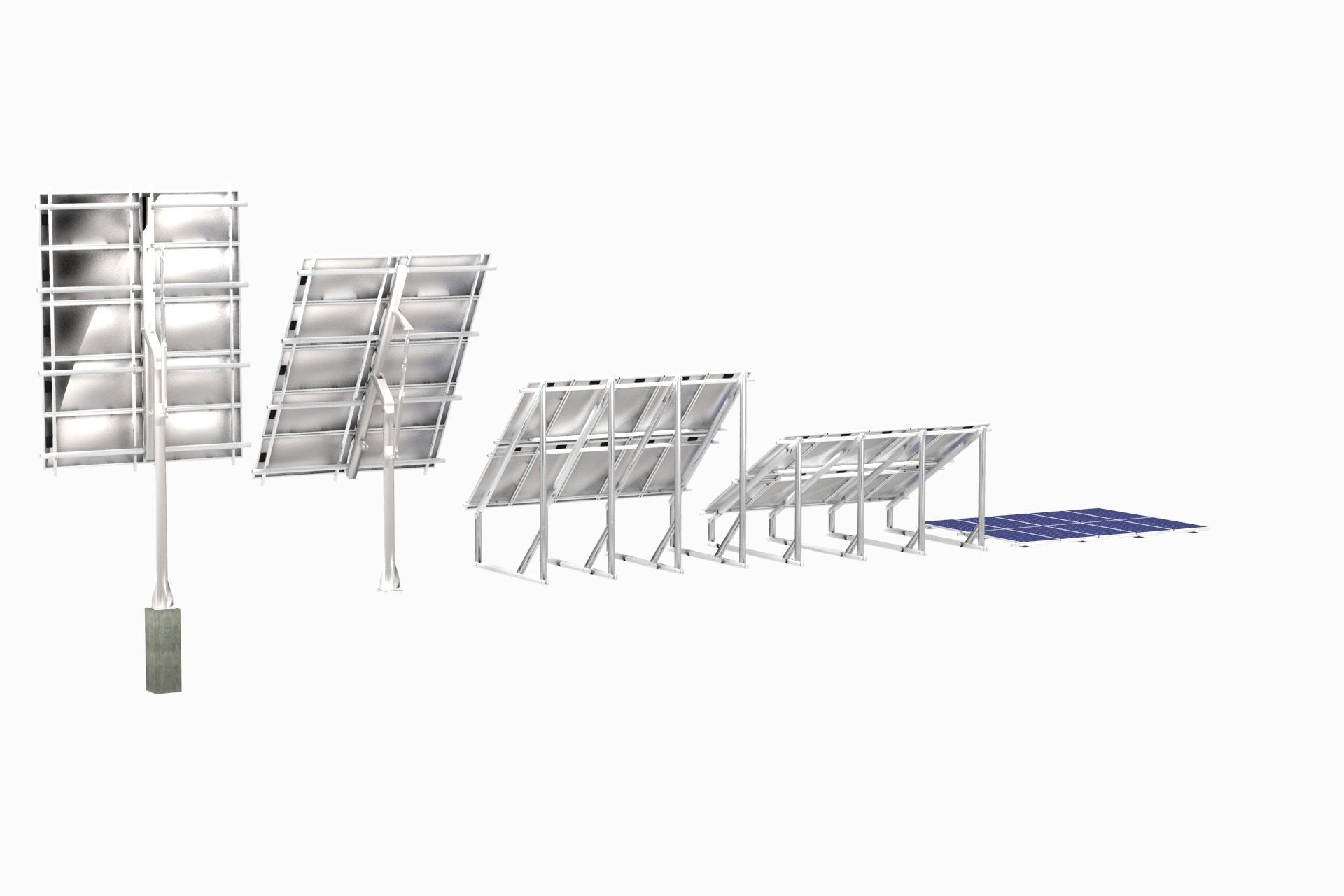All-In-One Adjustable Mounted Solar Module Array 3D model_45
