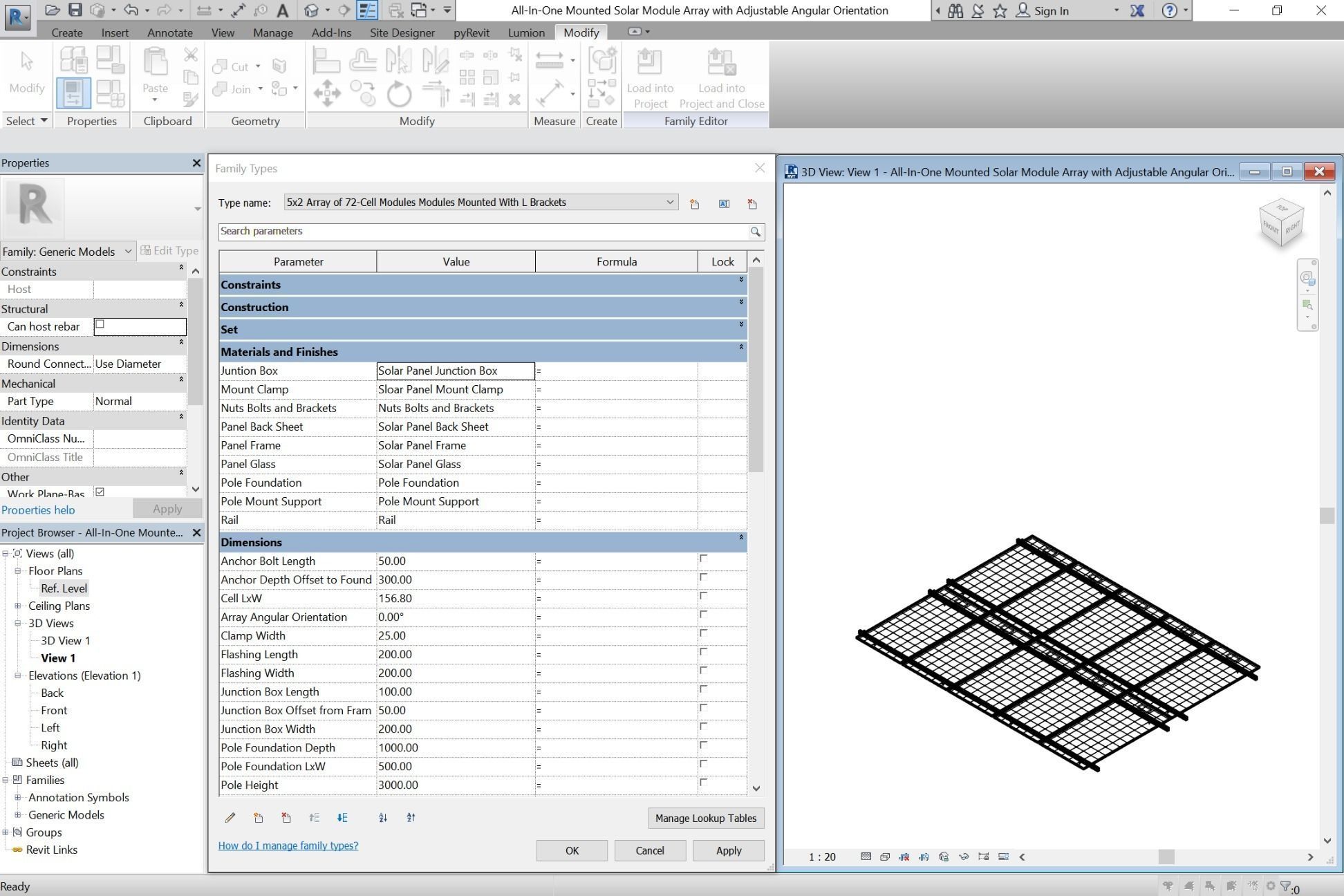 All-In-One Adjustable Mounted Solar Module Array 3D model_10