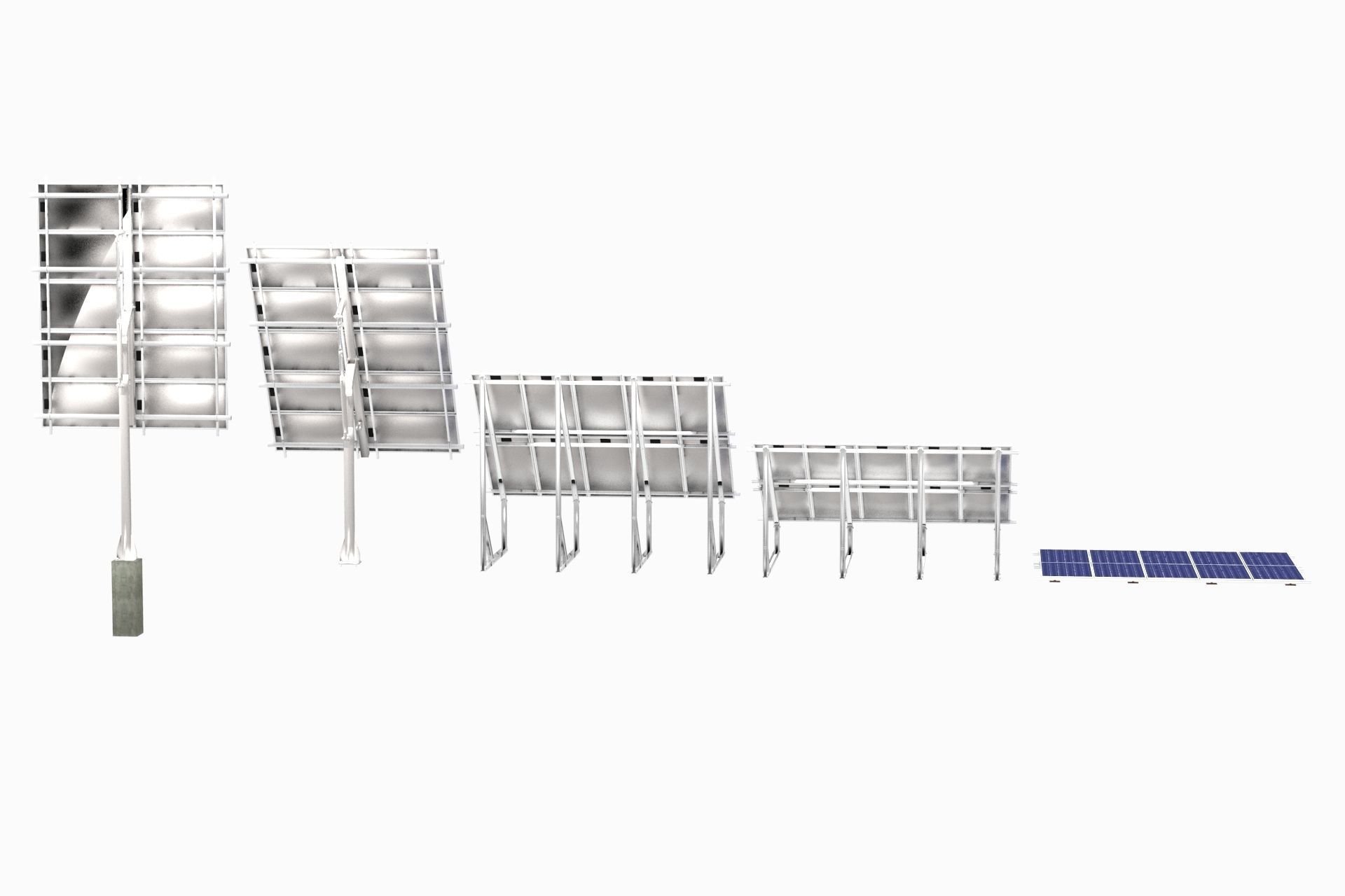 All-In-One Adjustable Mounted Solar Module Array 3D model_47