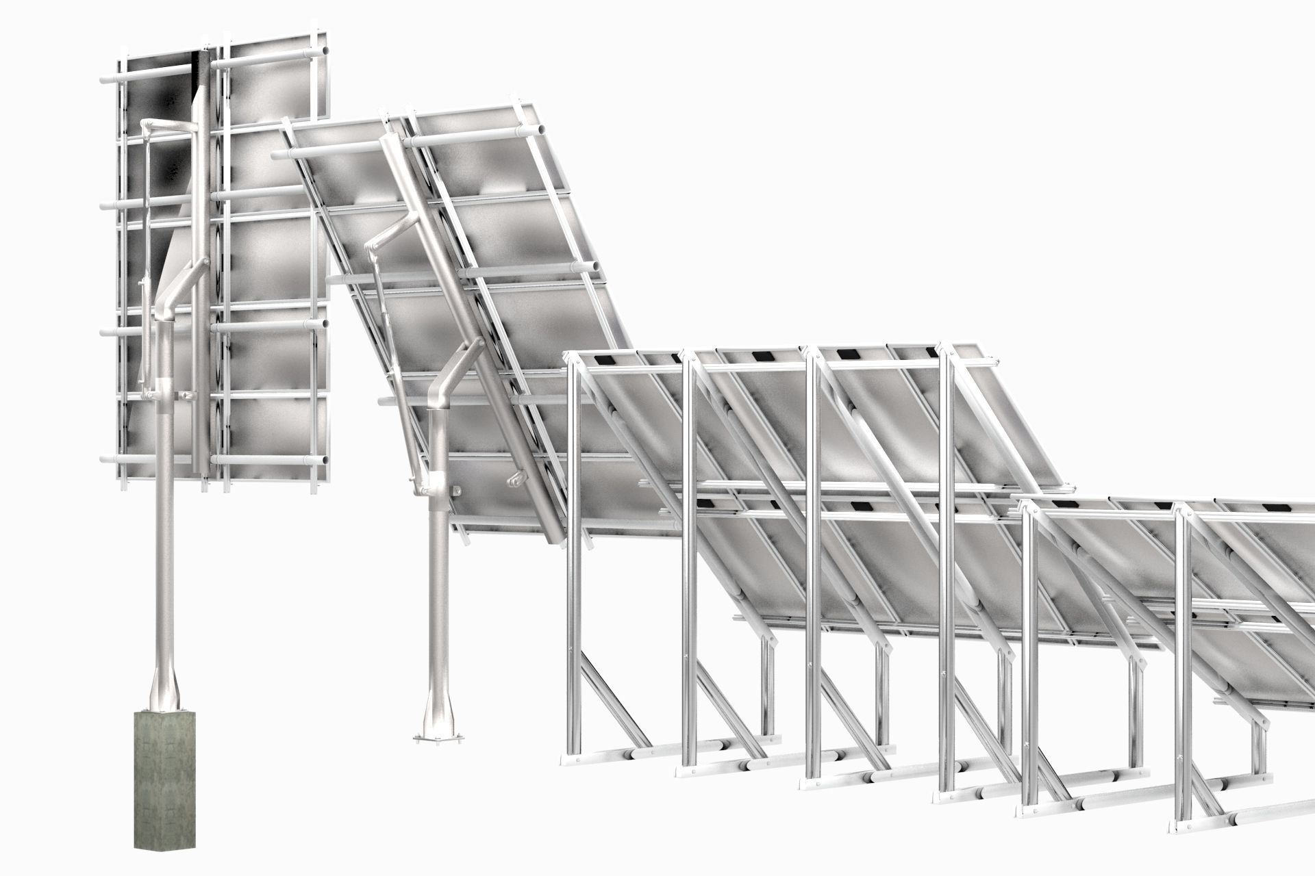 All-In-One Adjustable Mounted Solar Module Array 3D model_4