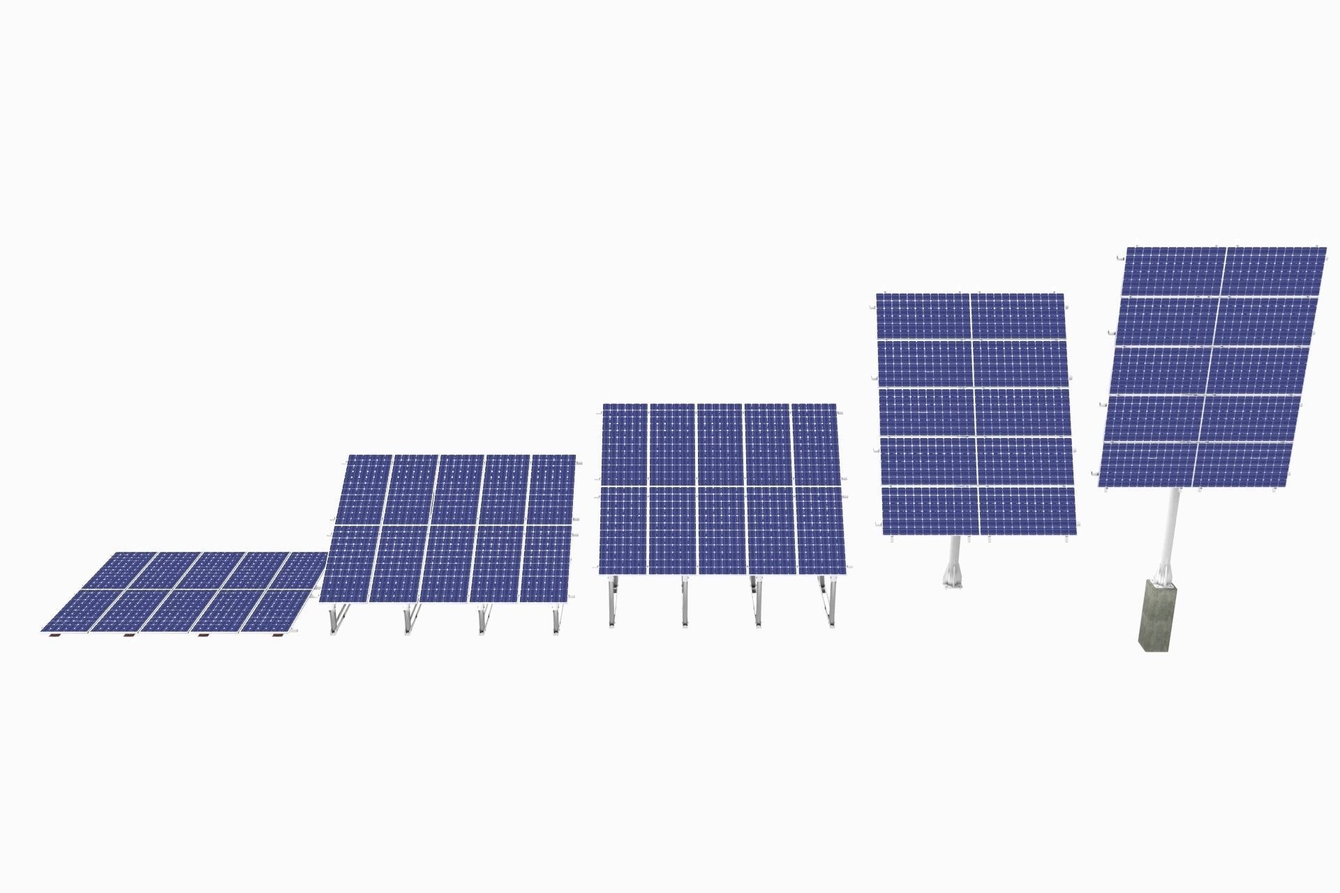 All-In-One Adjustable Mounted Solar Module Array 3D model_53