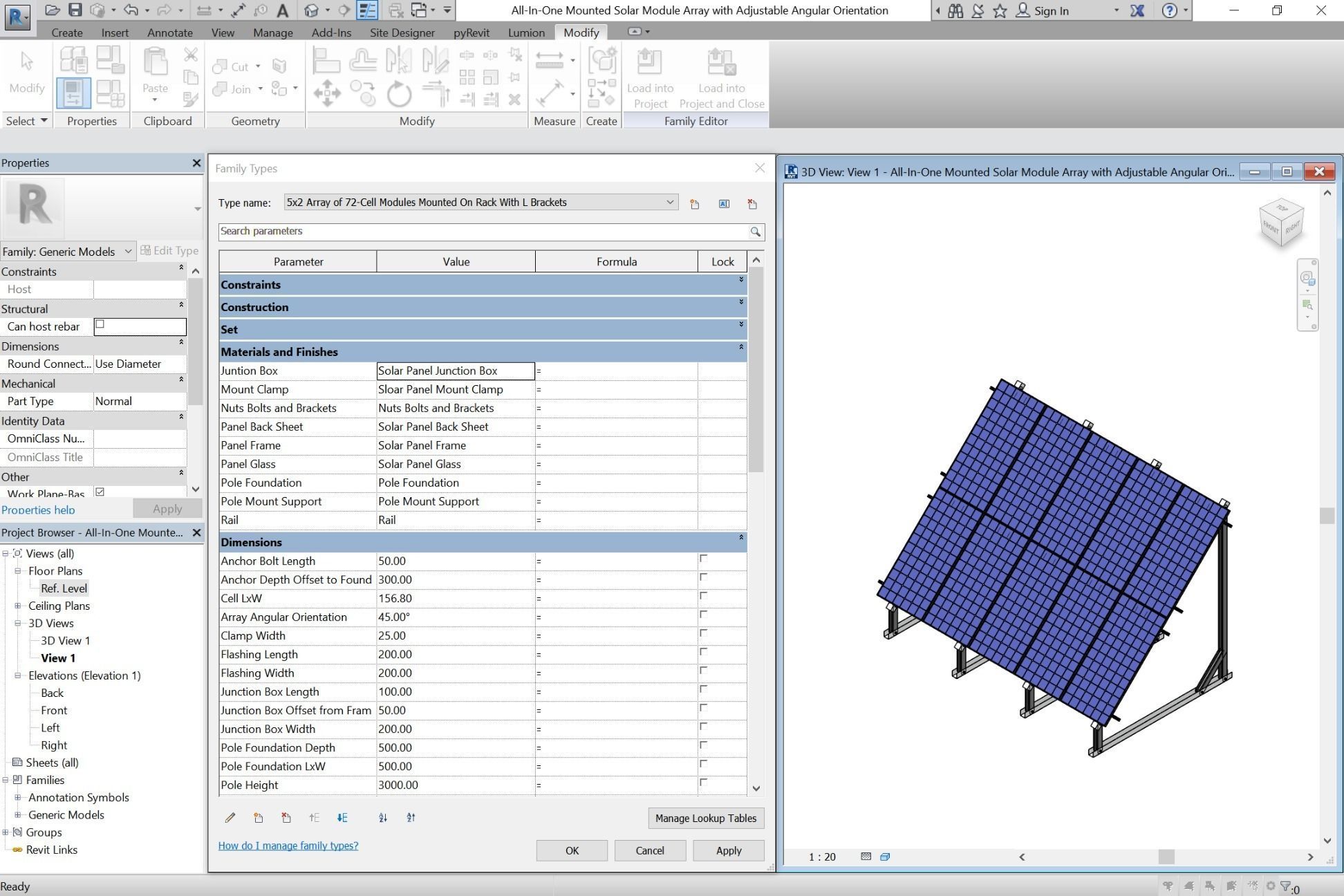 All-In-One Adjustable Mounted Solar Module Array 3D model_7