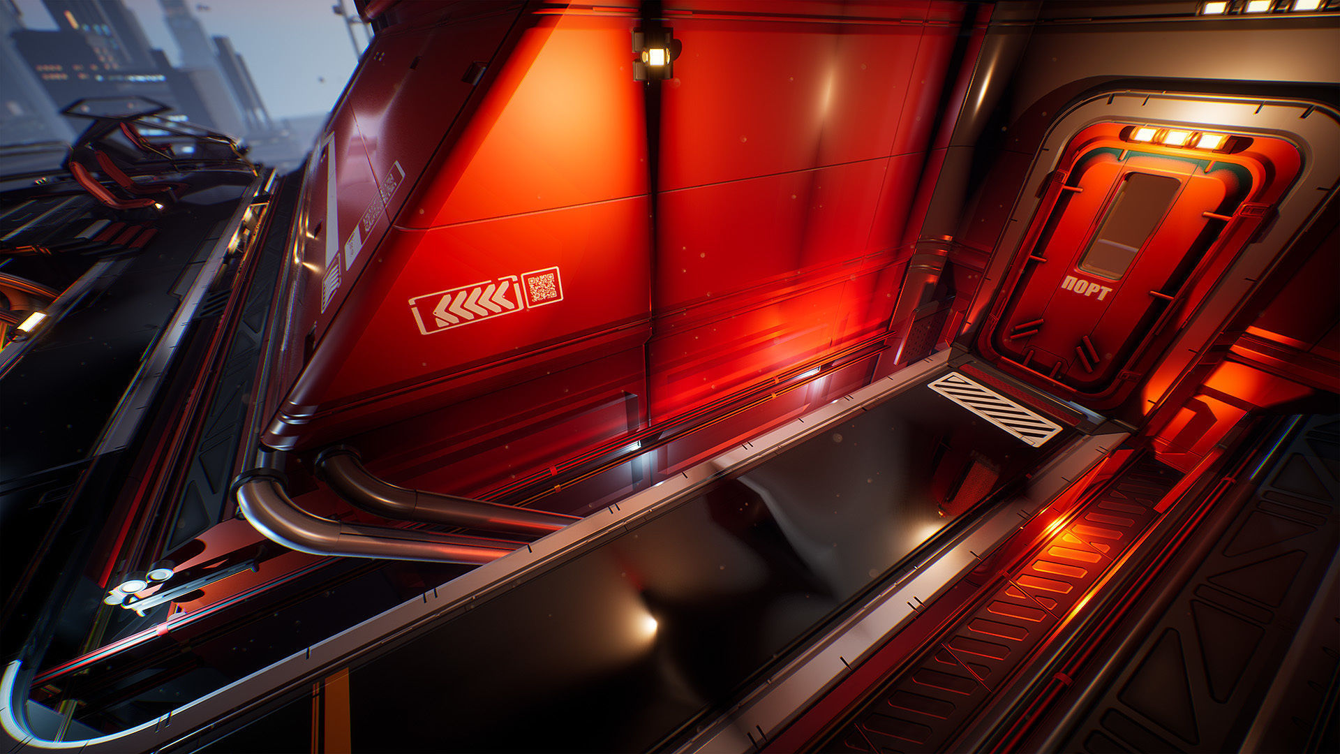 Sci-Fi City Hub Low-poly 3D model_6