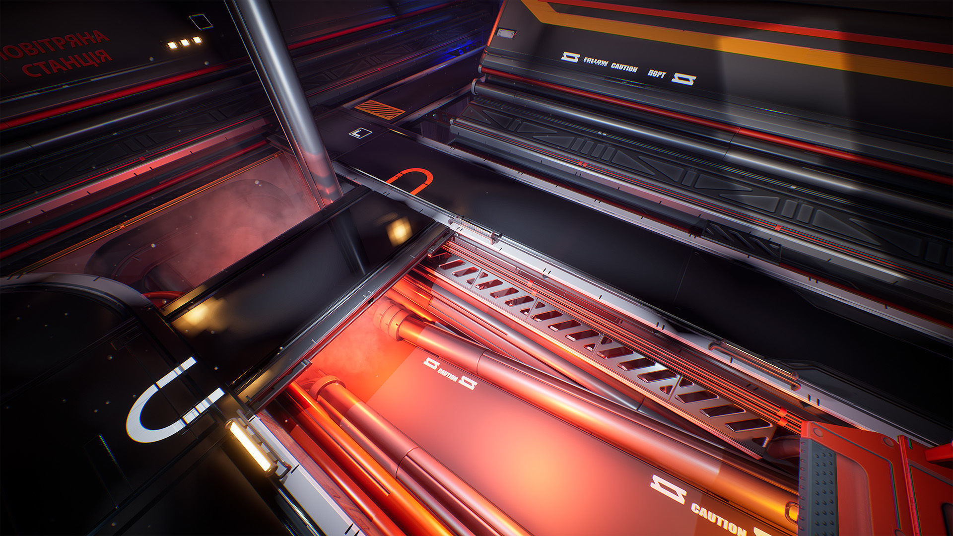 Sci-Fi City Hub Low-poly 3D model_4