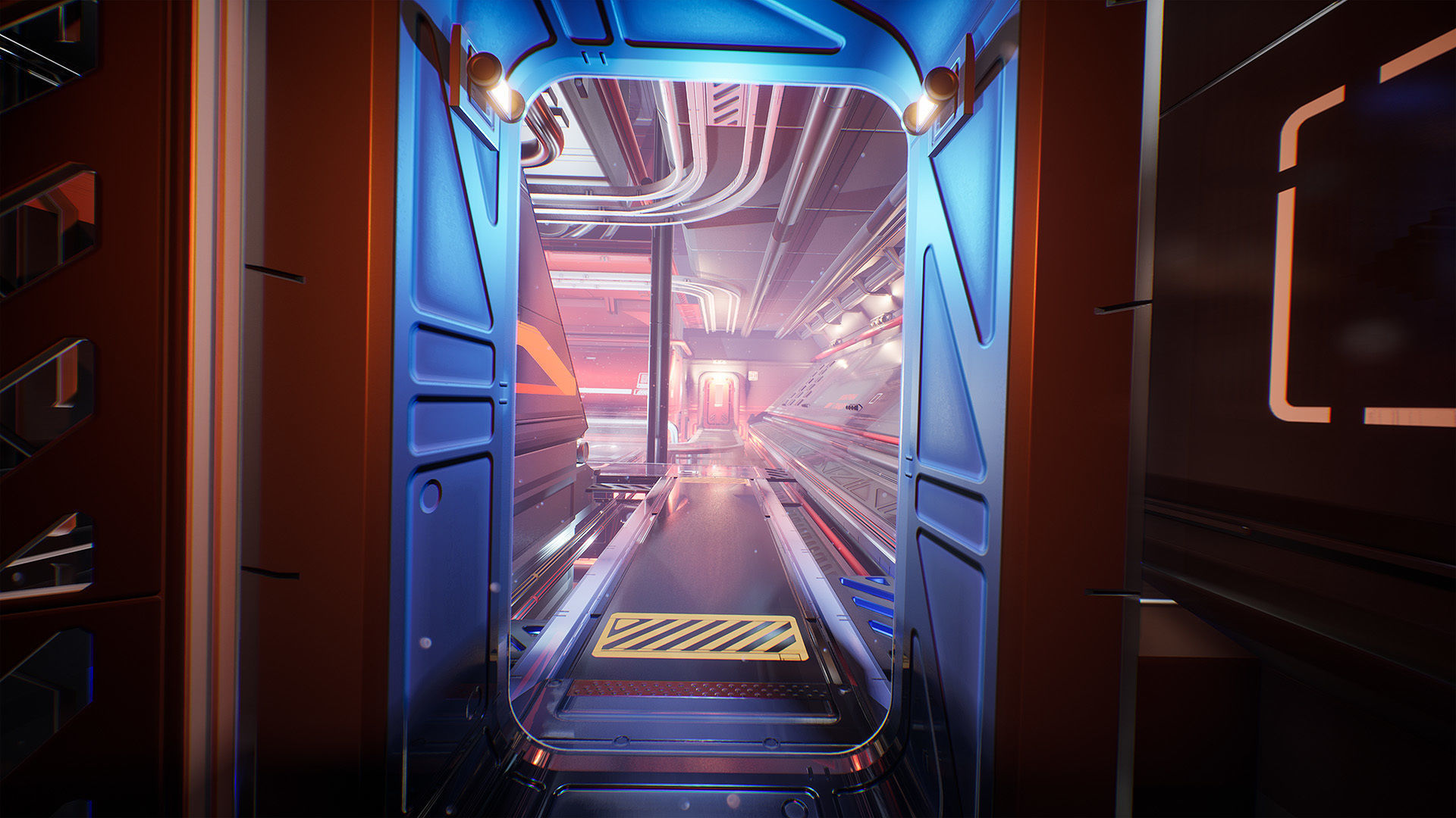 Sci-Fi City Hub Low-poly 3D model_8