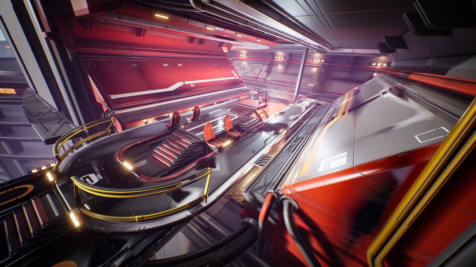 Sci-Fi City Hub Low-poly 3D model_11