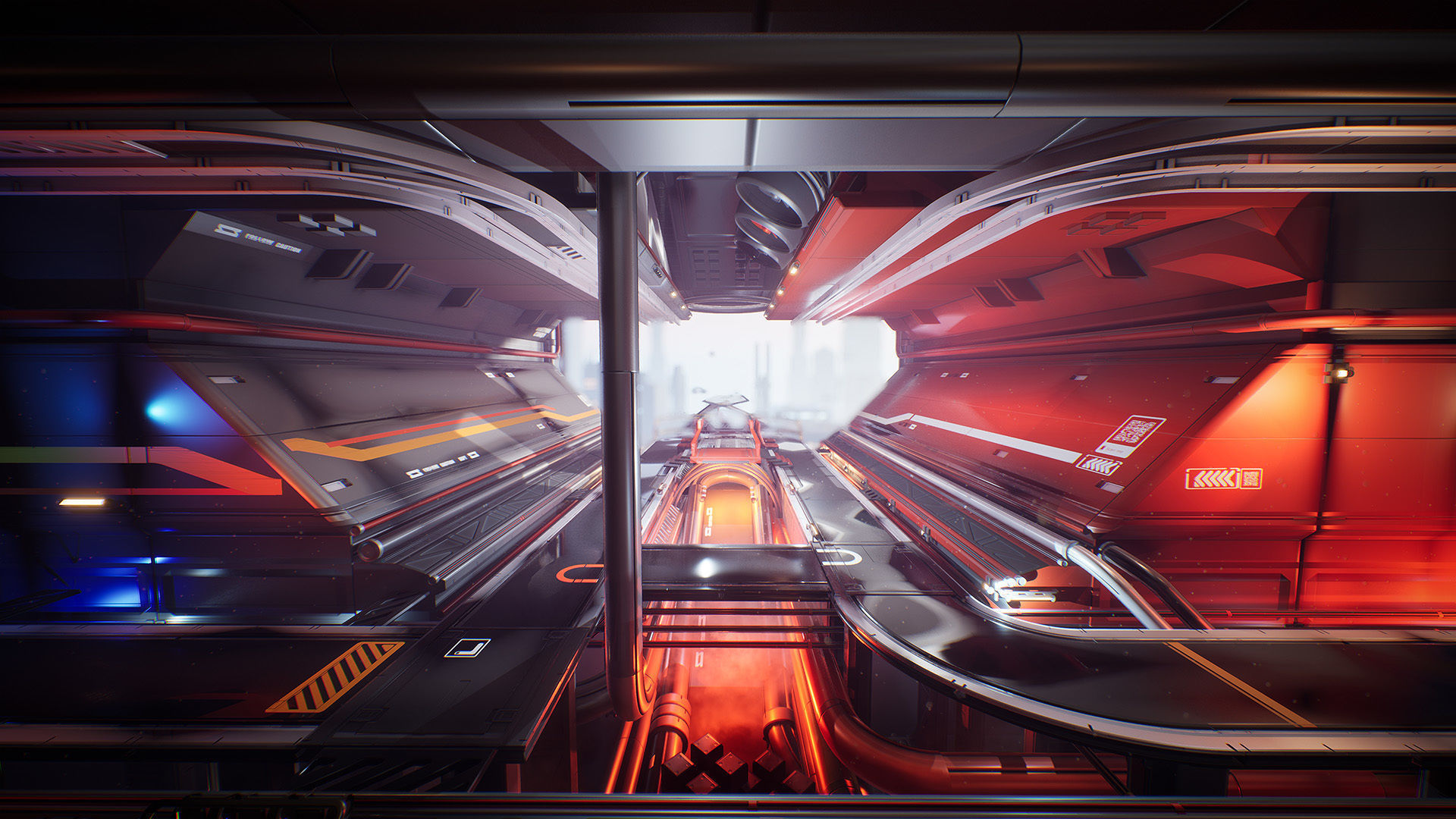 Sci-Fi City Hub Low-poly 3D model_3