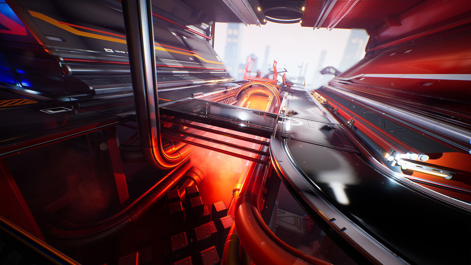 Sci-Fi City Hub Low-poly 3D model_7