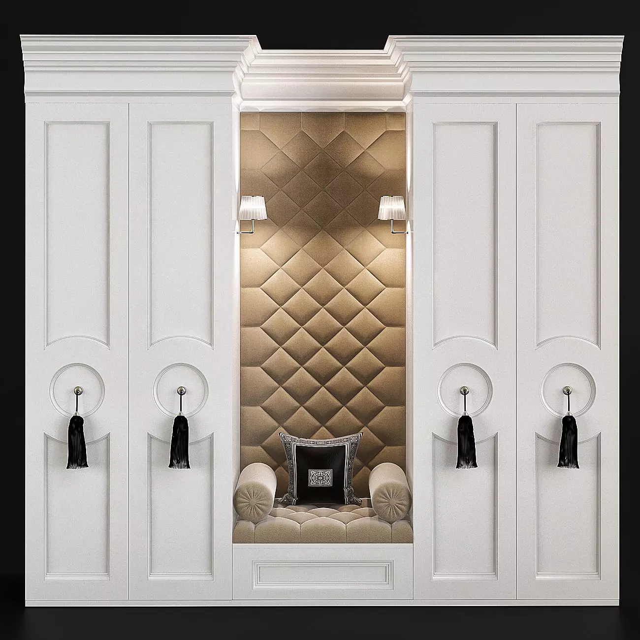Neoclassical Style Wardrobes 3D model_0