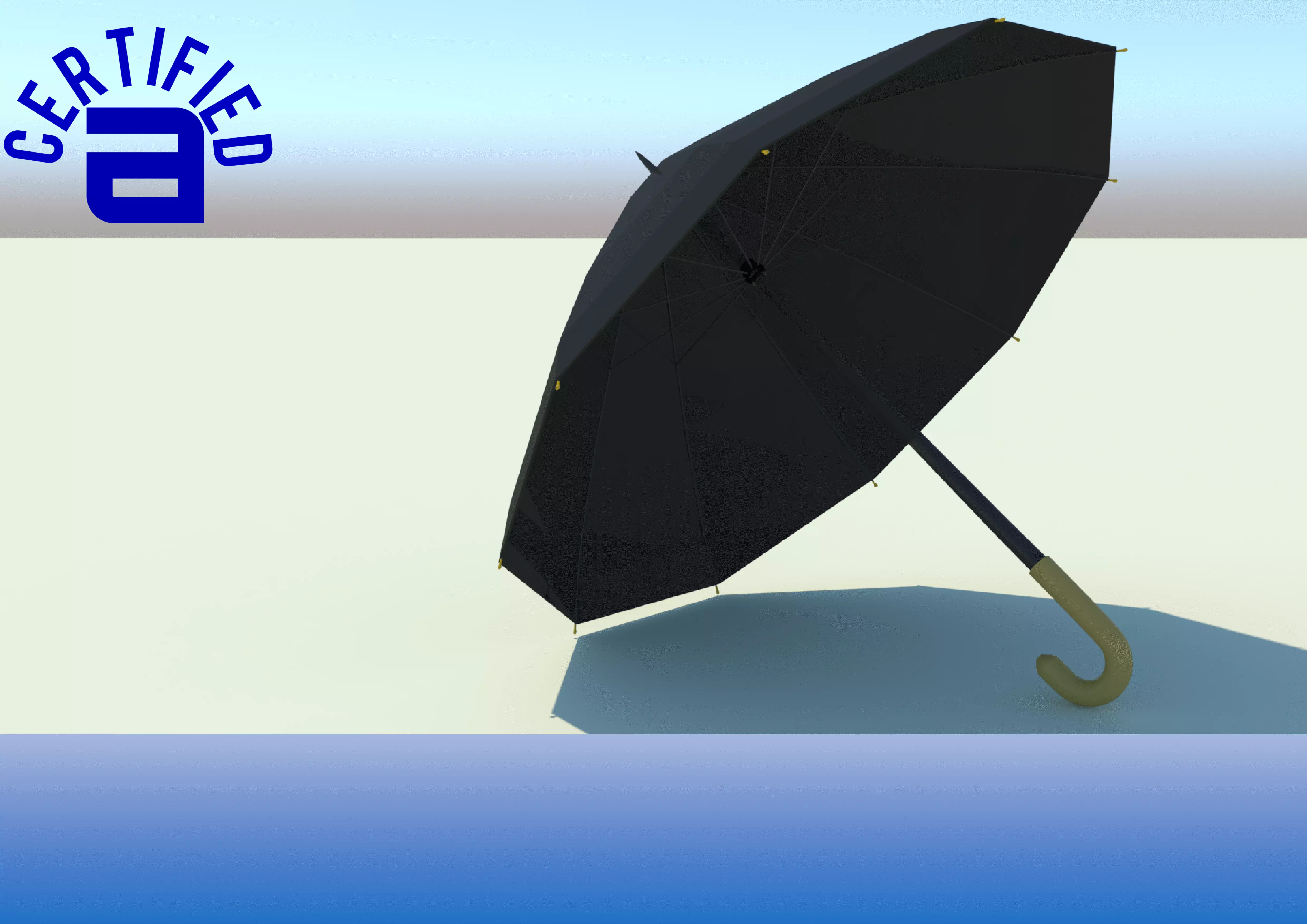 UMBRELLA with gold handle 3D model