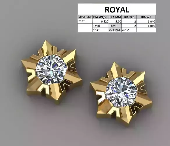 Star Diamond Solittaire Earing