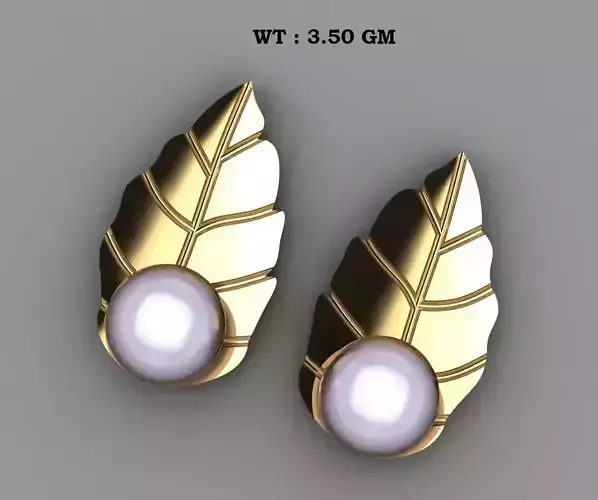 Leaf Pearl earing  3D print model