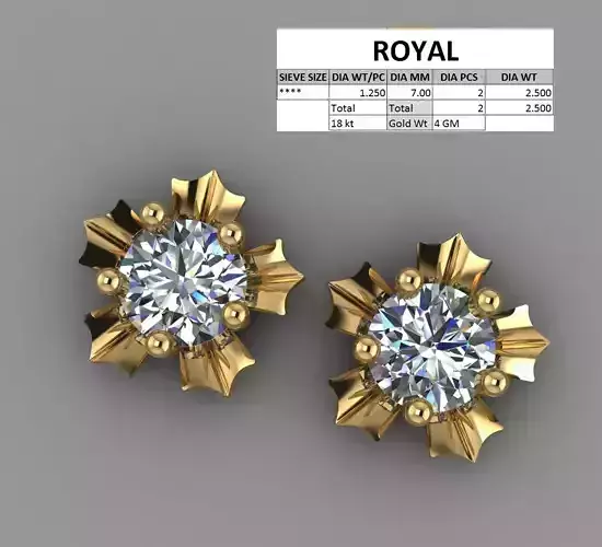 Solitaire floral diamond earing 