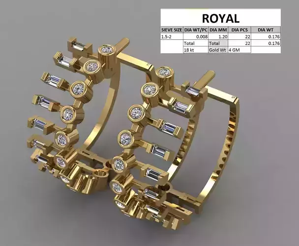 Diamond hanging Earing