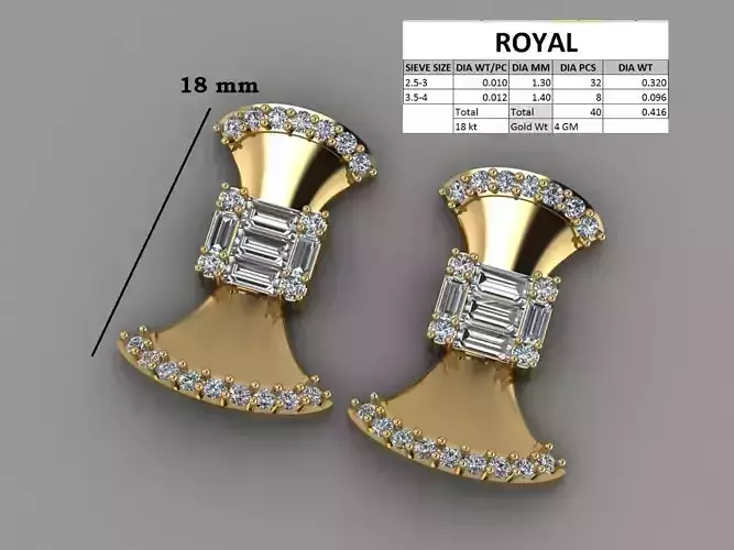 Bow shaped earing bugguatte stones 