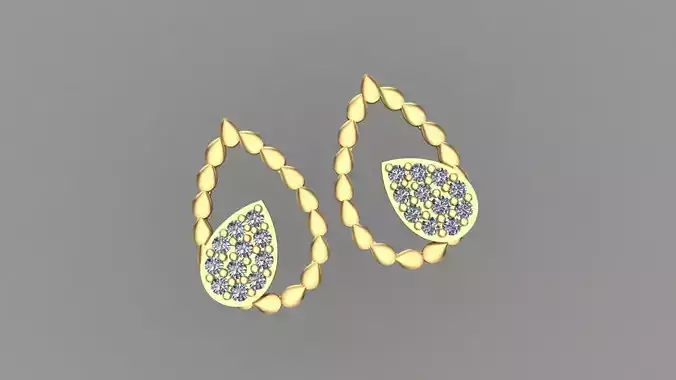pear shape elegant earing 3D print model