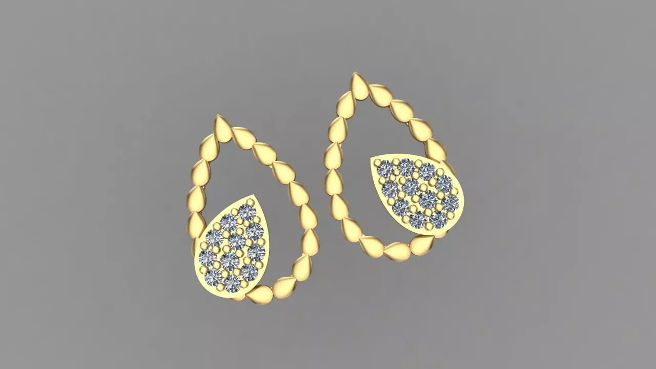 pear shape elegant earing 3D print model_0