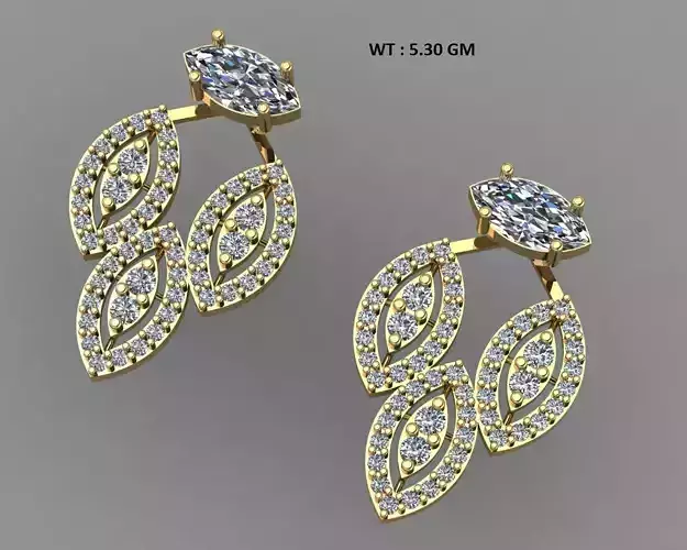 Hanging marquise shape earing