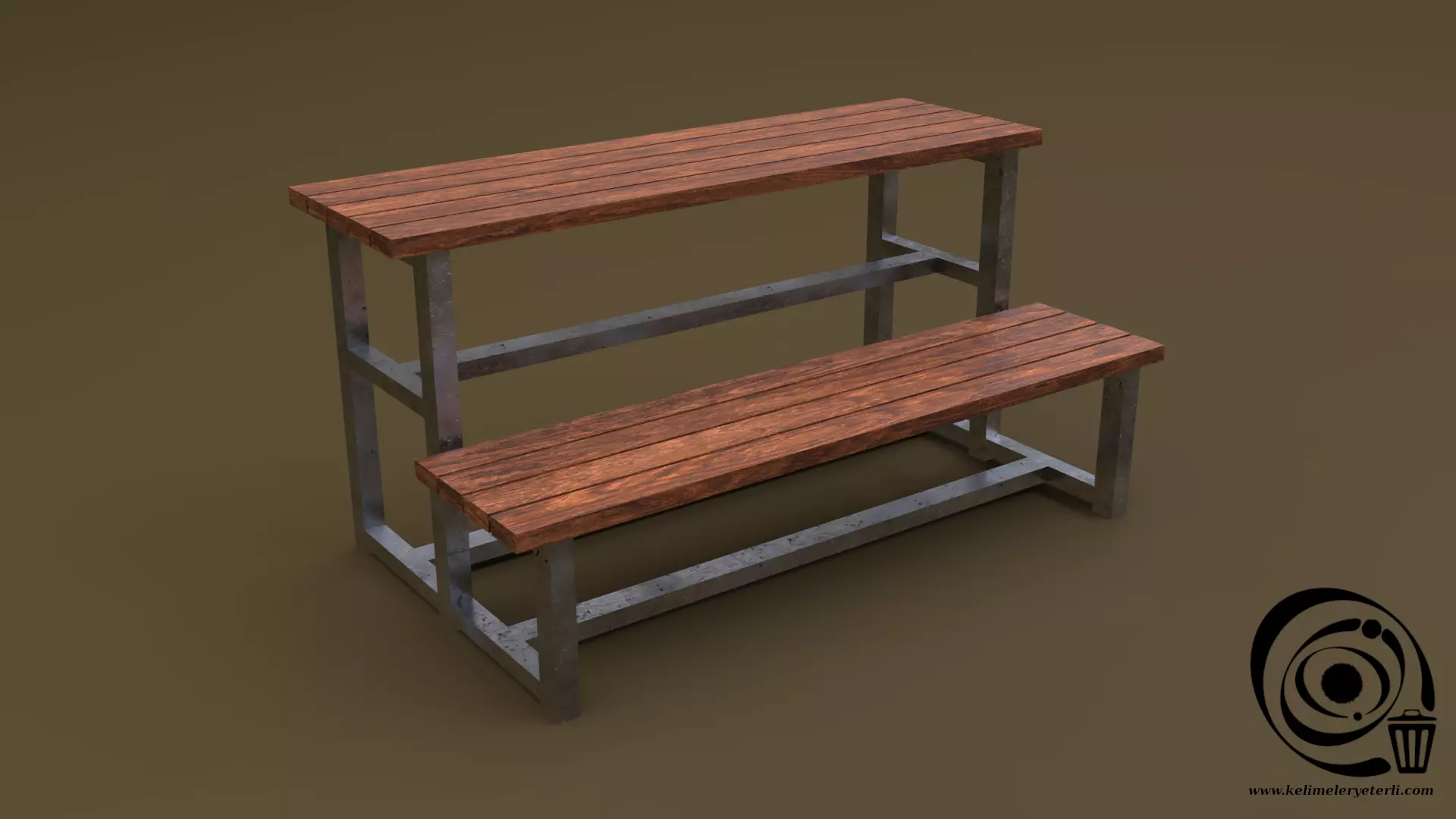 Tribune 03 R Low-poly 3D model