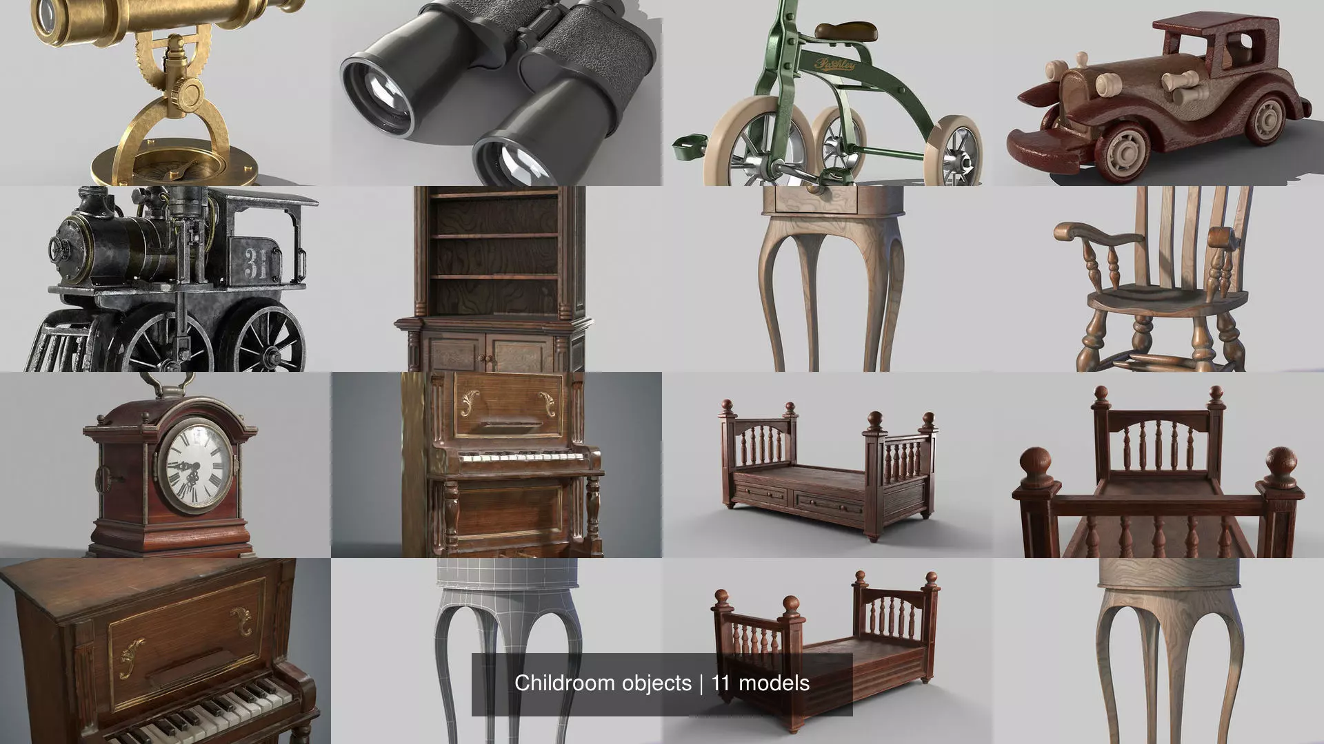Childroom objects 3D Model Collection_0