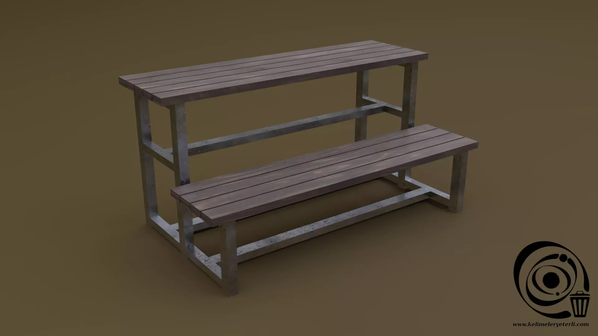 Tribune 04 R Low-poly 3D model_0