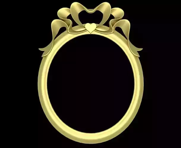 Mirror oval gold frame