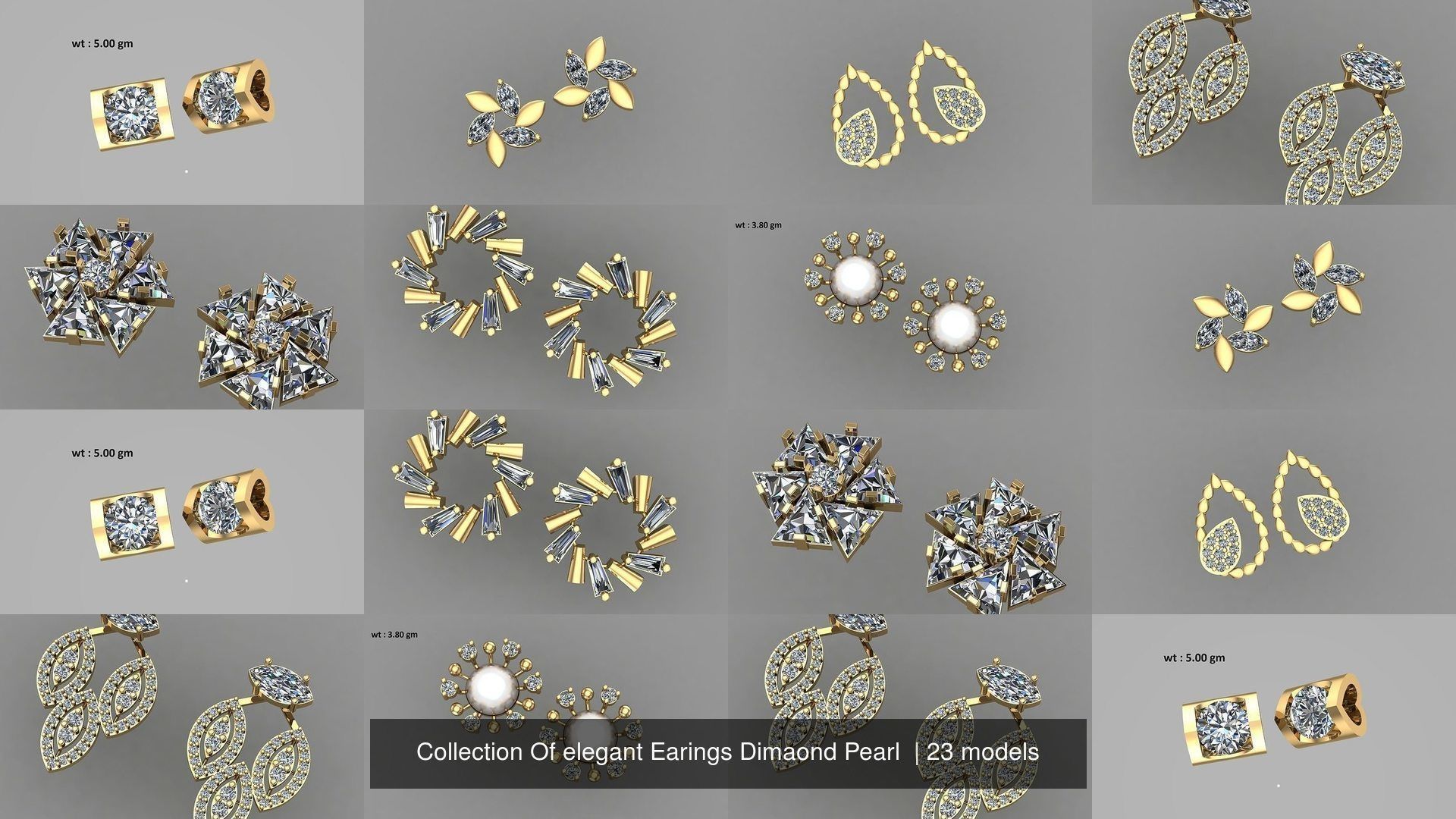 Collection Of elegant Earings Dimaond Pearl  _2