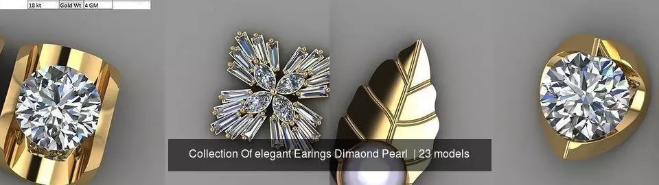 Collection Of elegant Earings Dimaond Pearl  _0