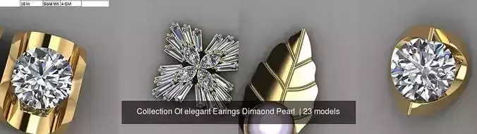 Collection Of elegant Earings Dimaond Pearl 