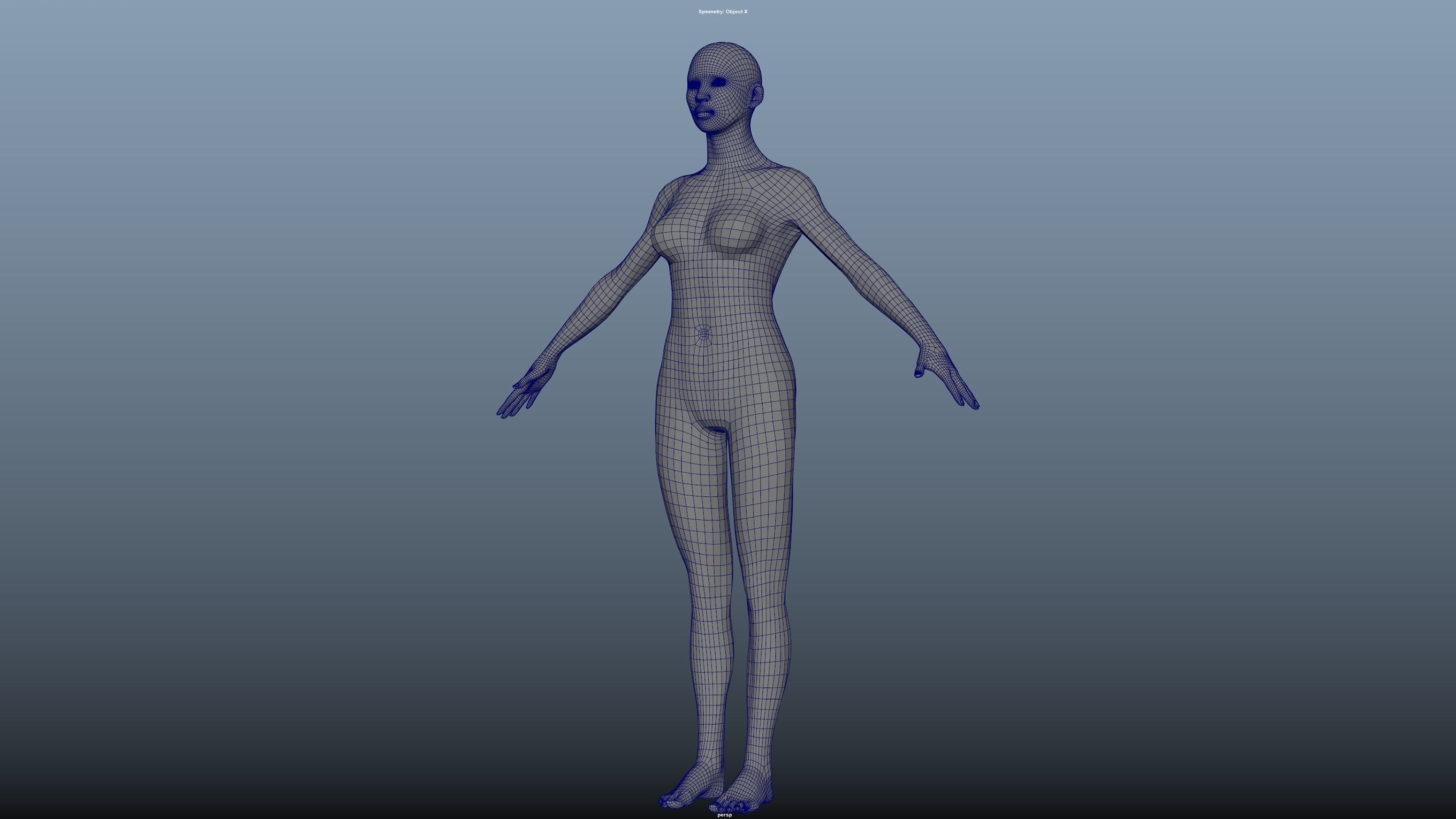 Cinematic Female 002 Low-poly 3D model_19