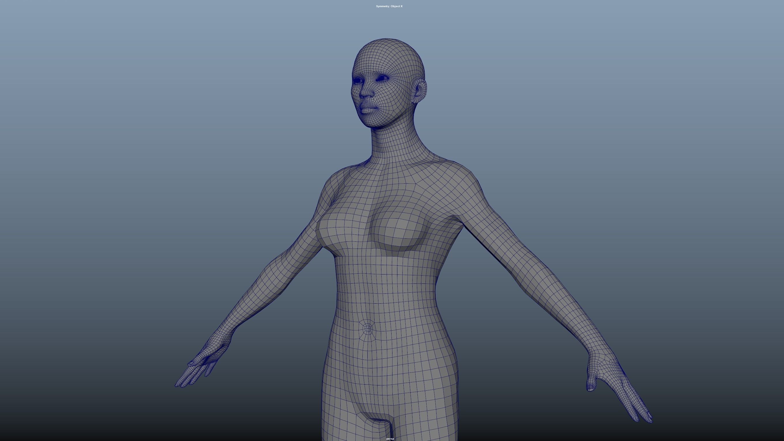 Cinematic Female 002 Low-poly 3D model_16