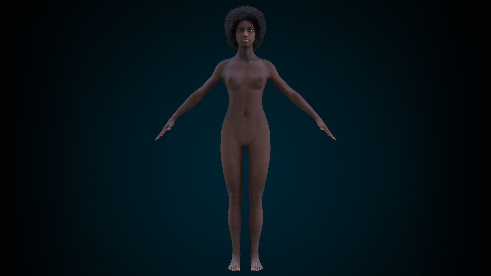 Cinematic Female 002 Low-poly 3D model_7