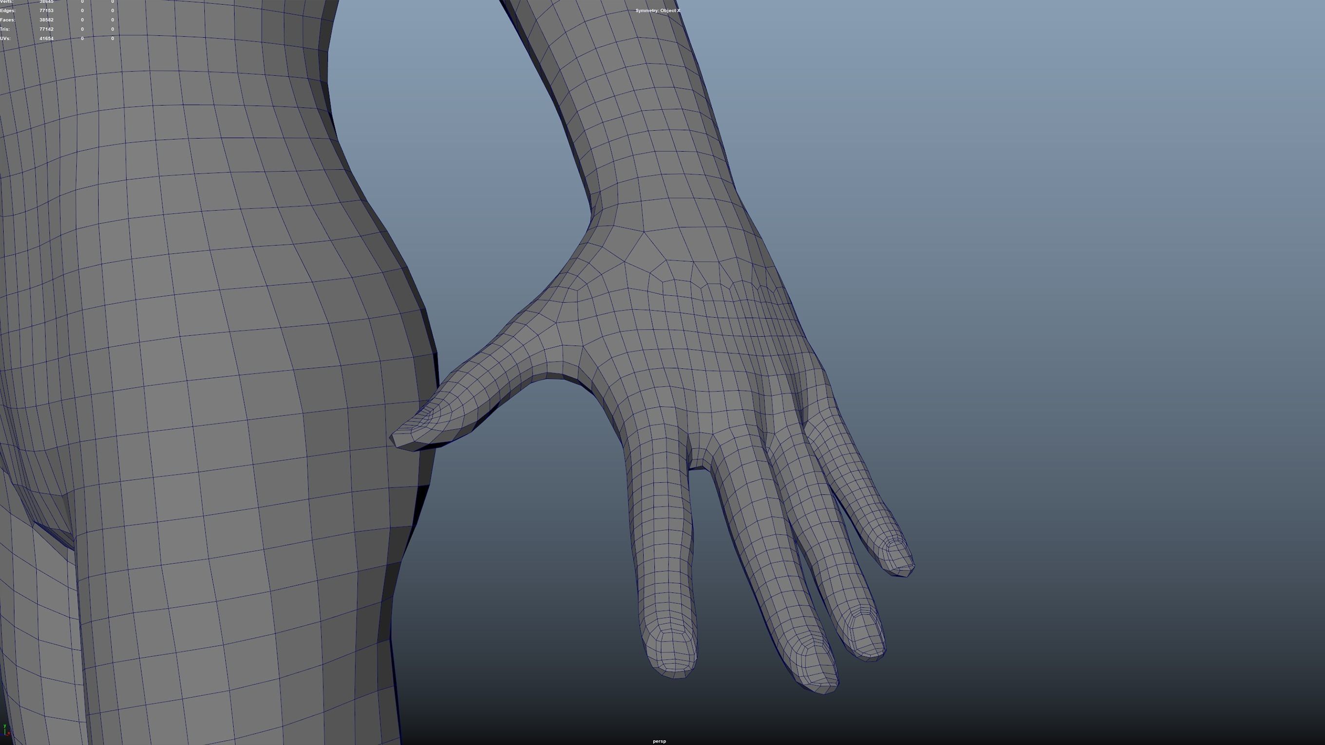 Cinematic Female 002 Low-poly 3D model_21